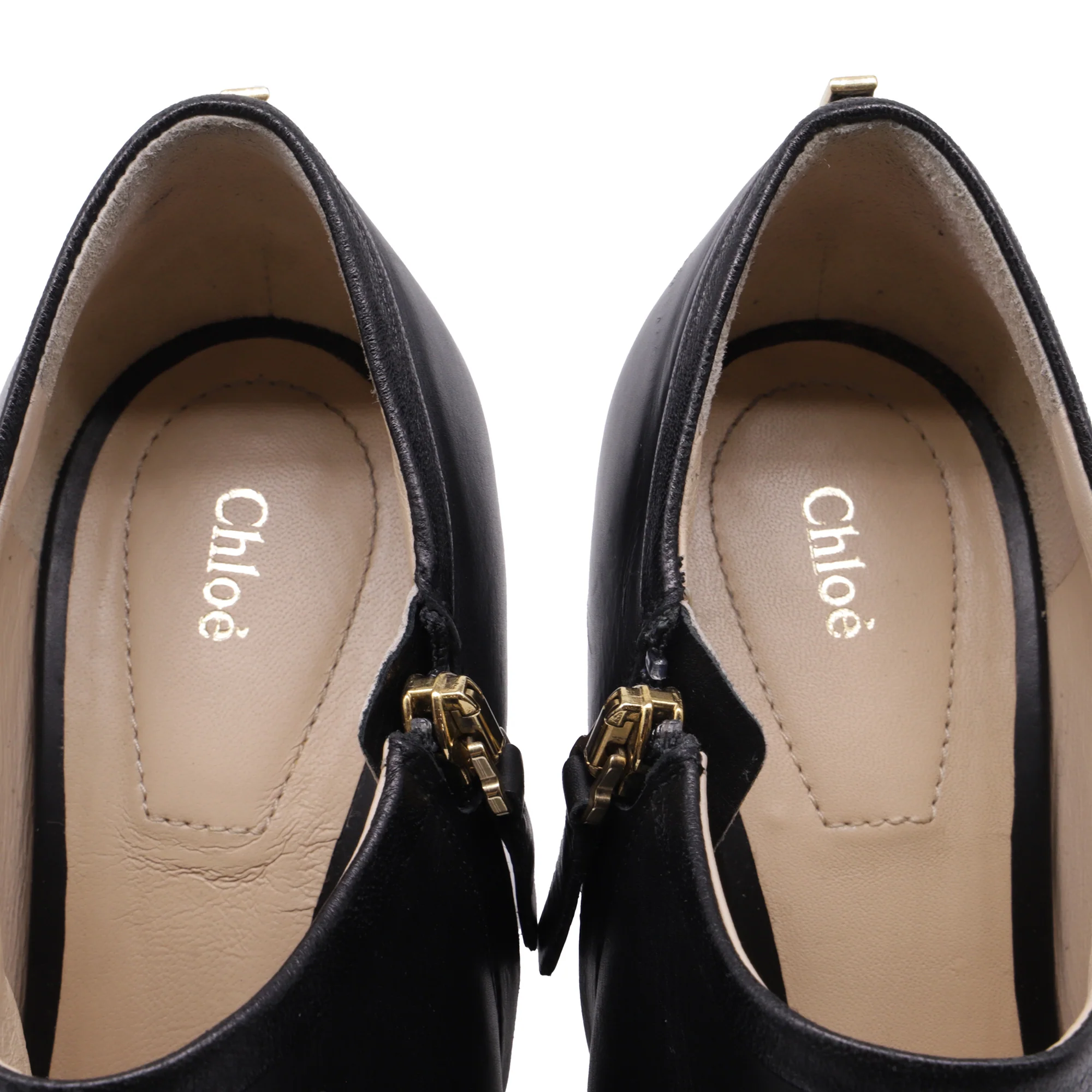 Women's Chloé Back Plated Accent Ankle Boots in Black Leather - Image 6