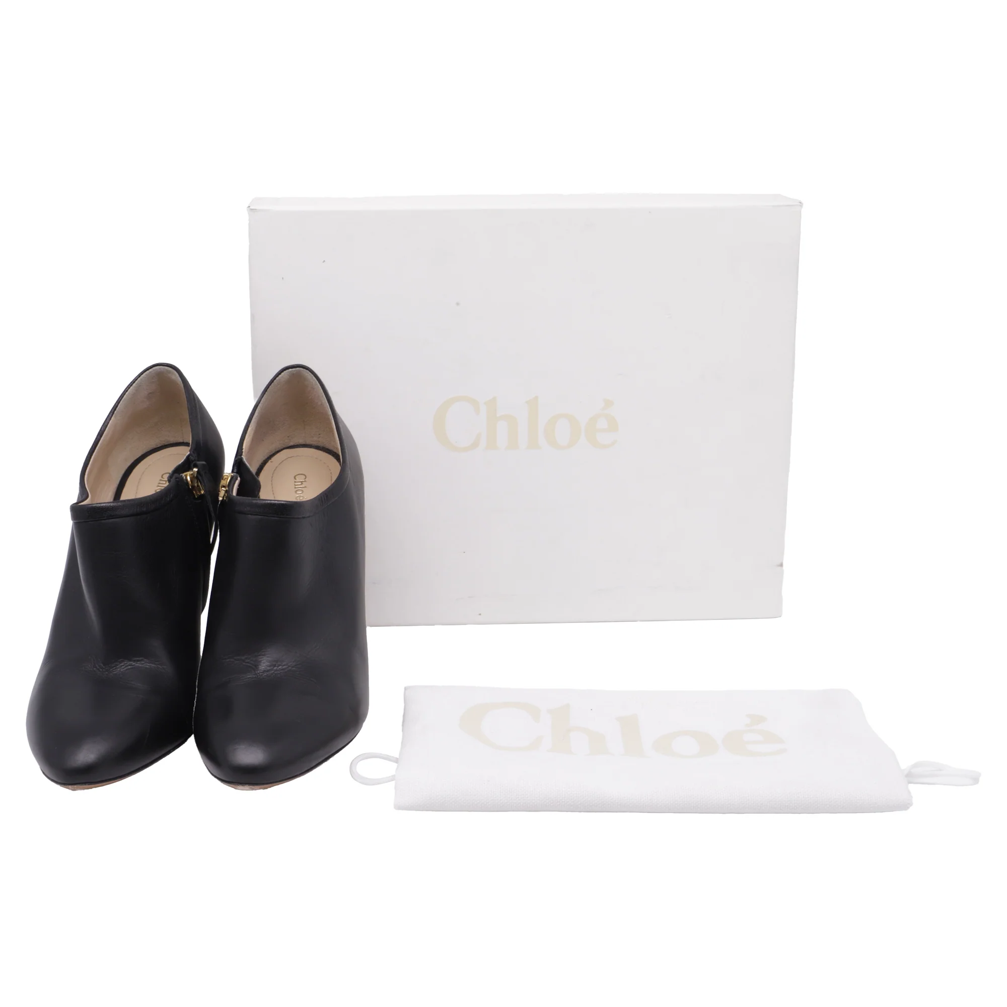 Women's Chloé Back Plated Accent Ankle Boots in Black Leather - Image 8