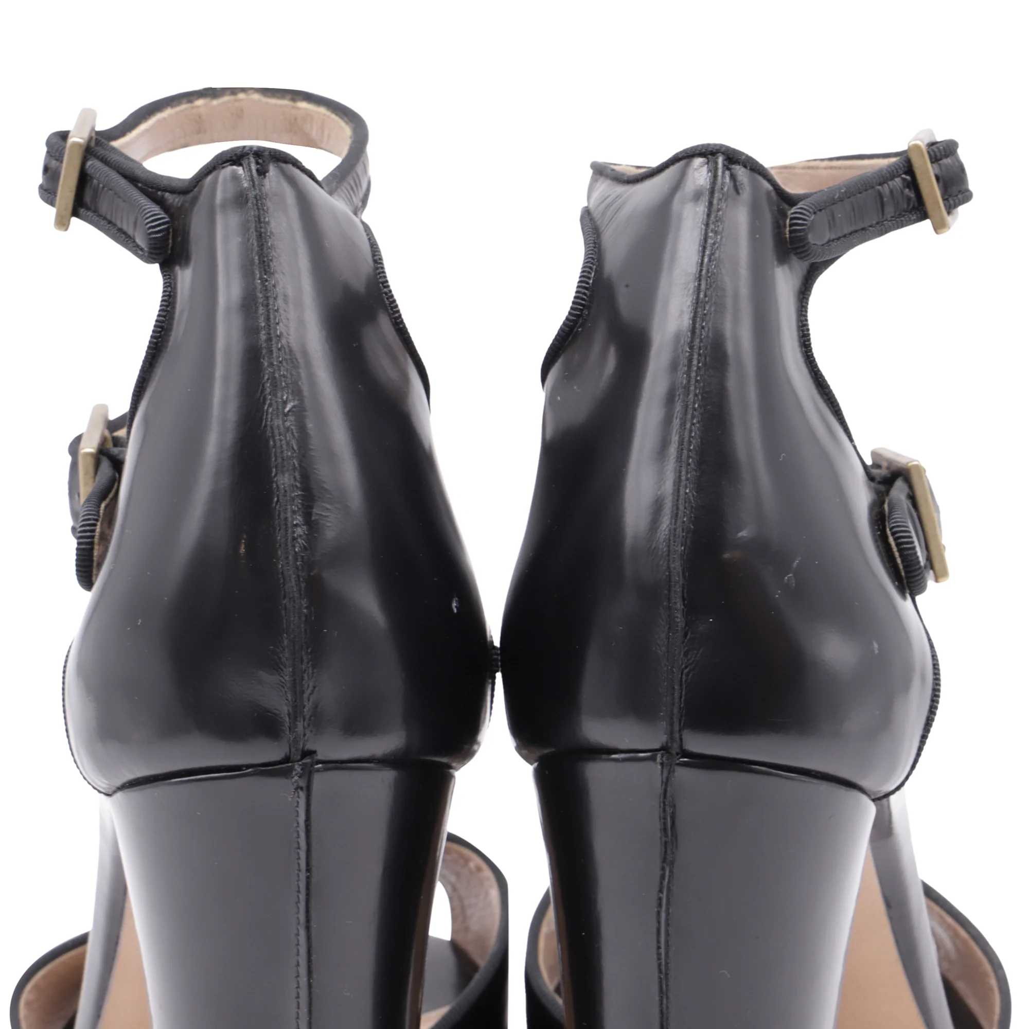 Women's Chloé Natalia Double Ankle Strap Sandals in Black Leather - Image 6