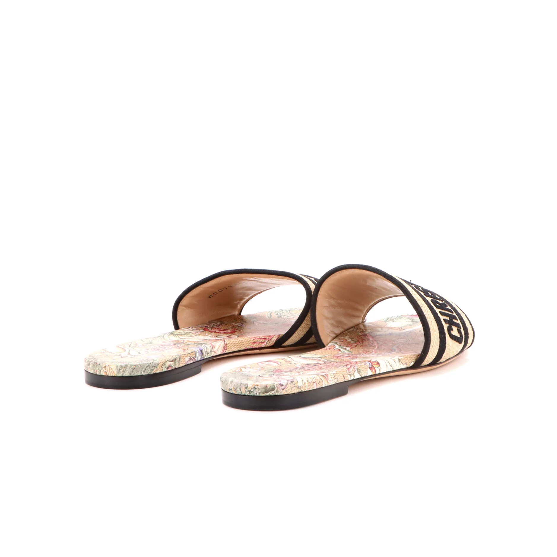 Women's Dway Flat Sandals Embroidered Straw - Image 3