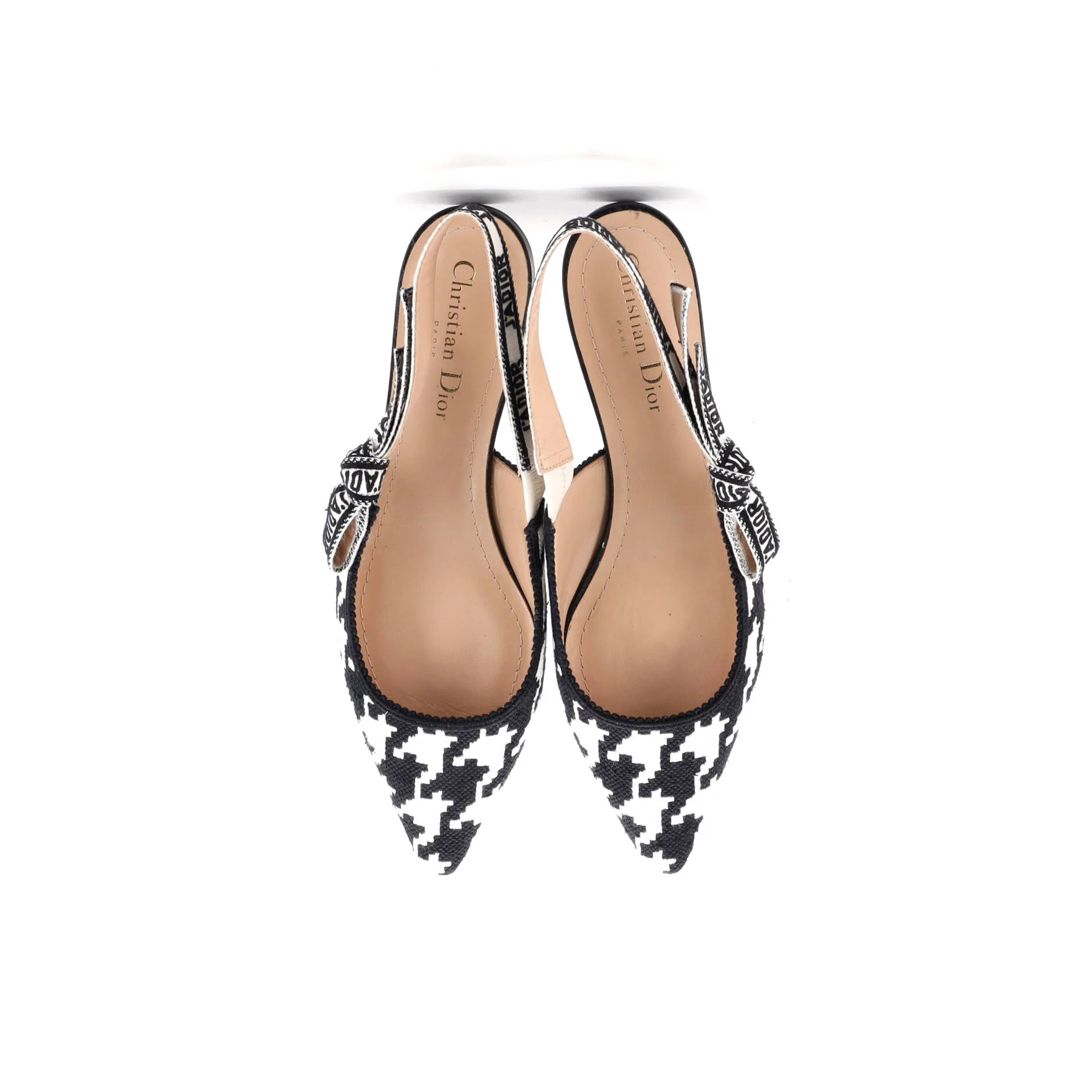 Women's J'adior Slingback Flats Houndstooth Embroidered Cotton - Image 2