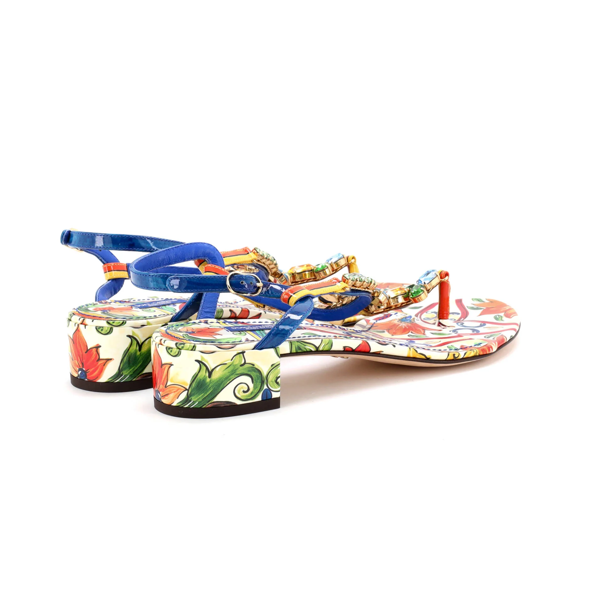 Women's Crystal Thong Sandals Printed Patent - Image 3
