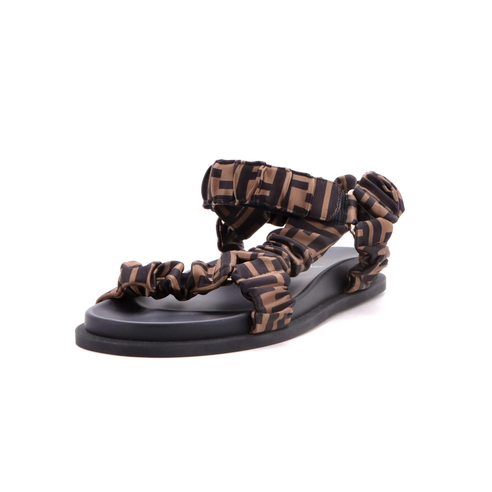 Women's Feel Velcro Sandals Ruched FF Satin