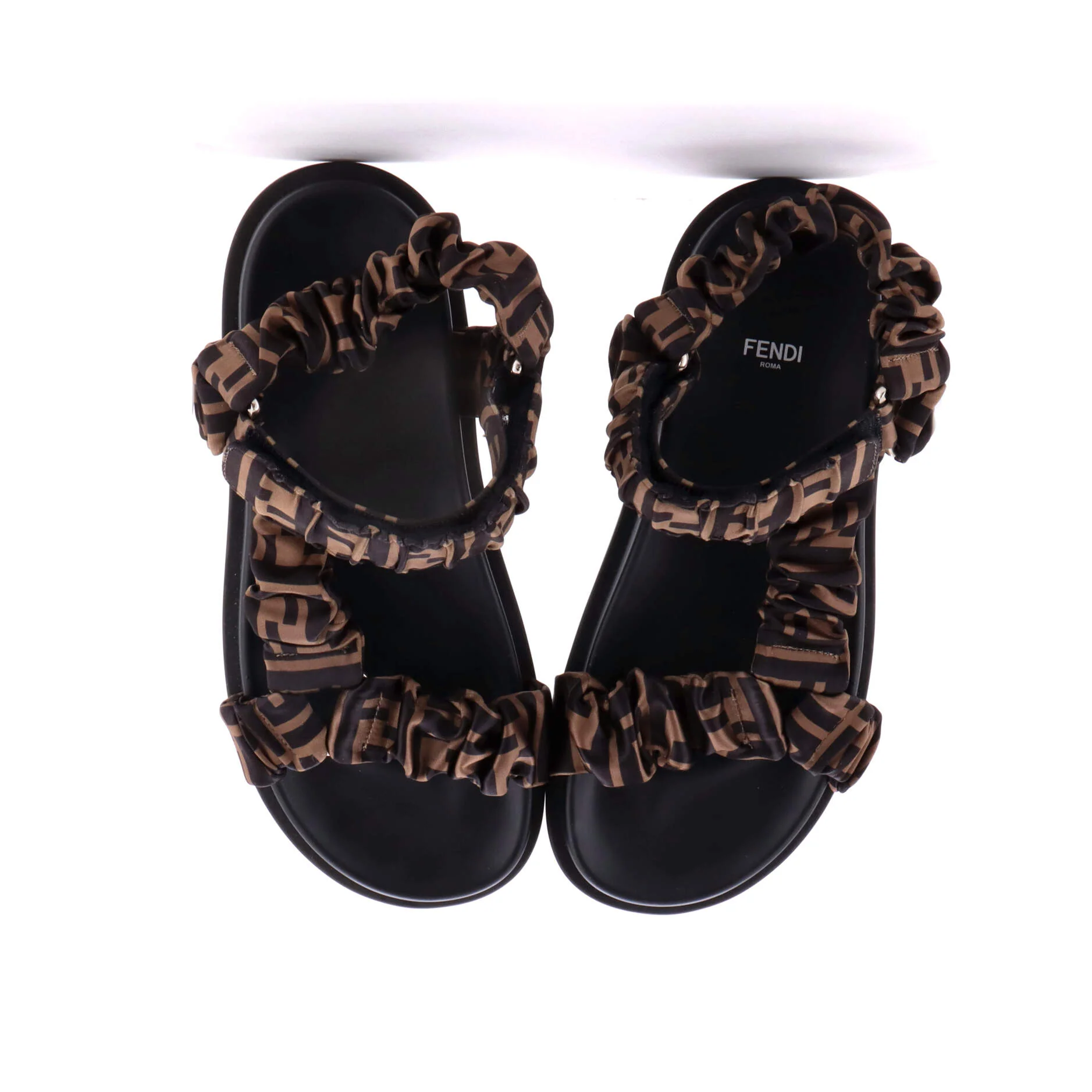 Women's Feel Velcro Sandals Ruched FF Satin - Image 2