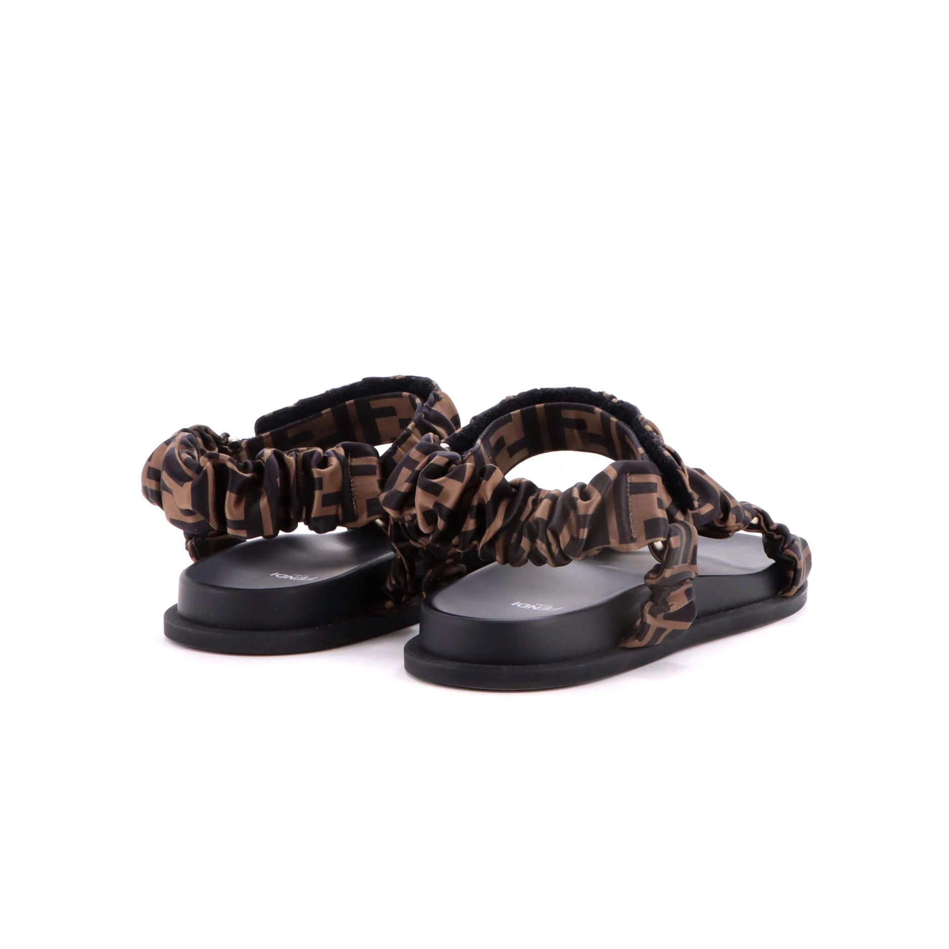 Women's Feel Velcro Sandals Ruched FF Satin - Image 3