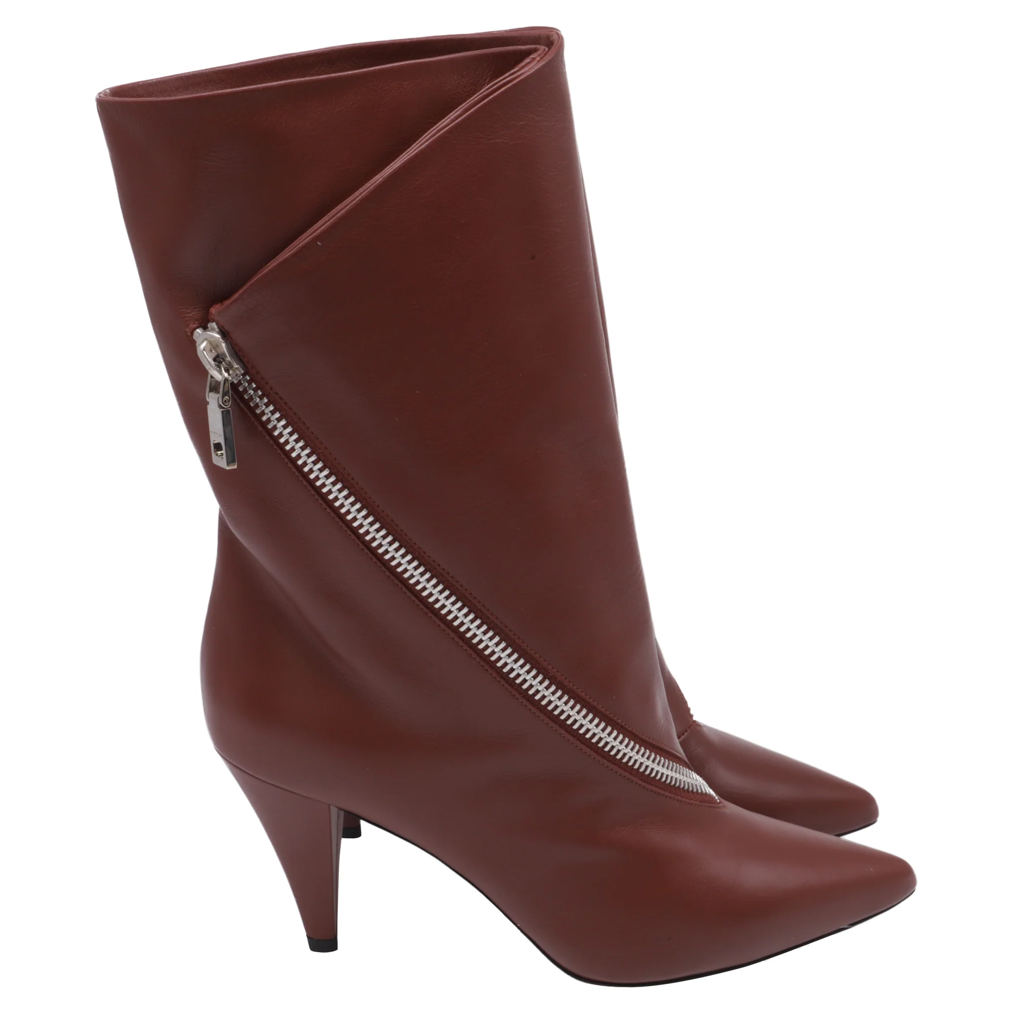Women's Givenchy Zip-Detail 80 Ankle Boots in Brown Leather