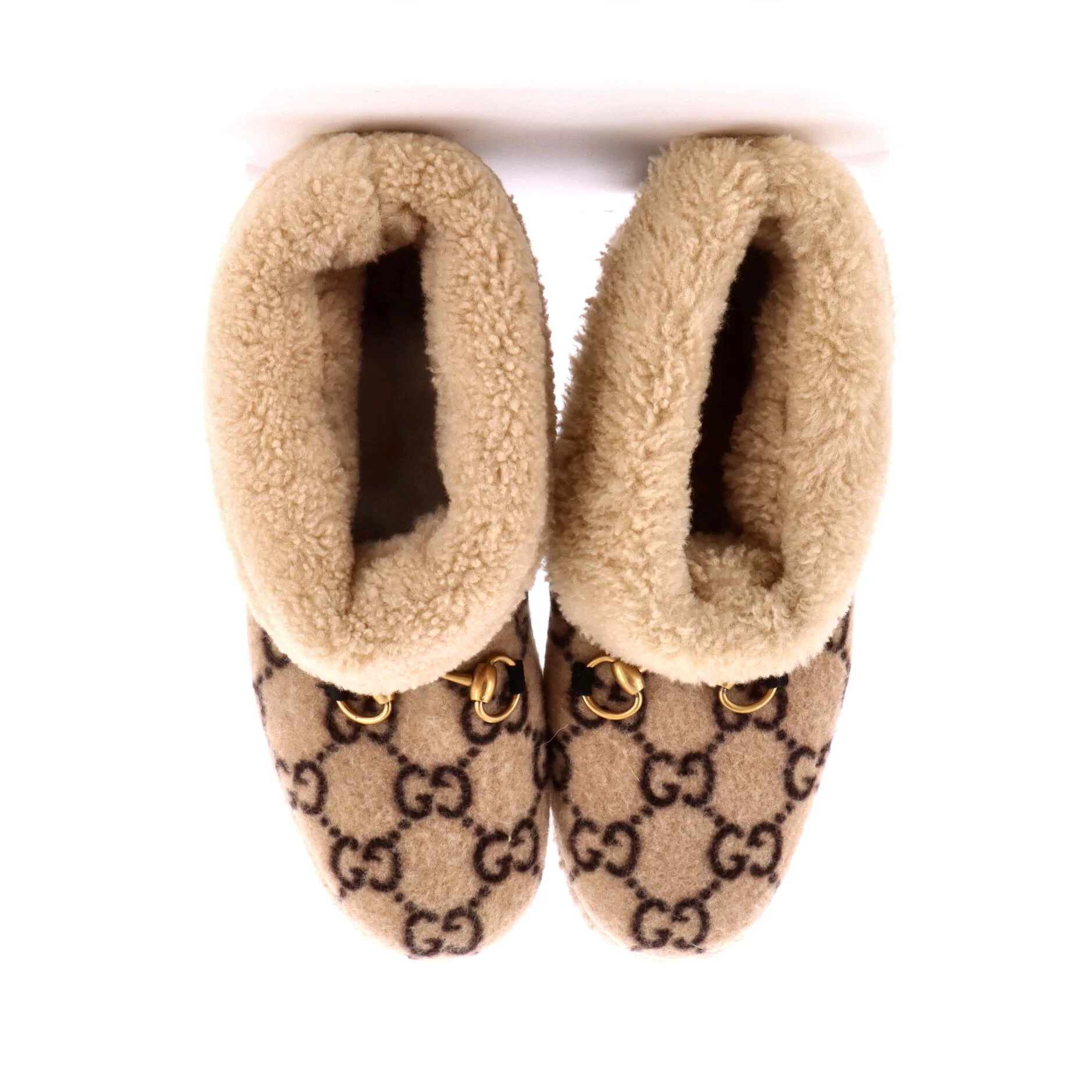 Men's Fria Horsebit Ankle Boots GG Wool and Shearling - Image 2