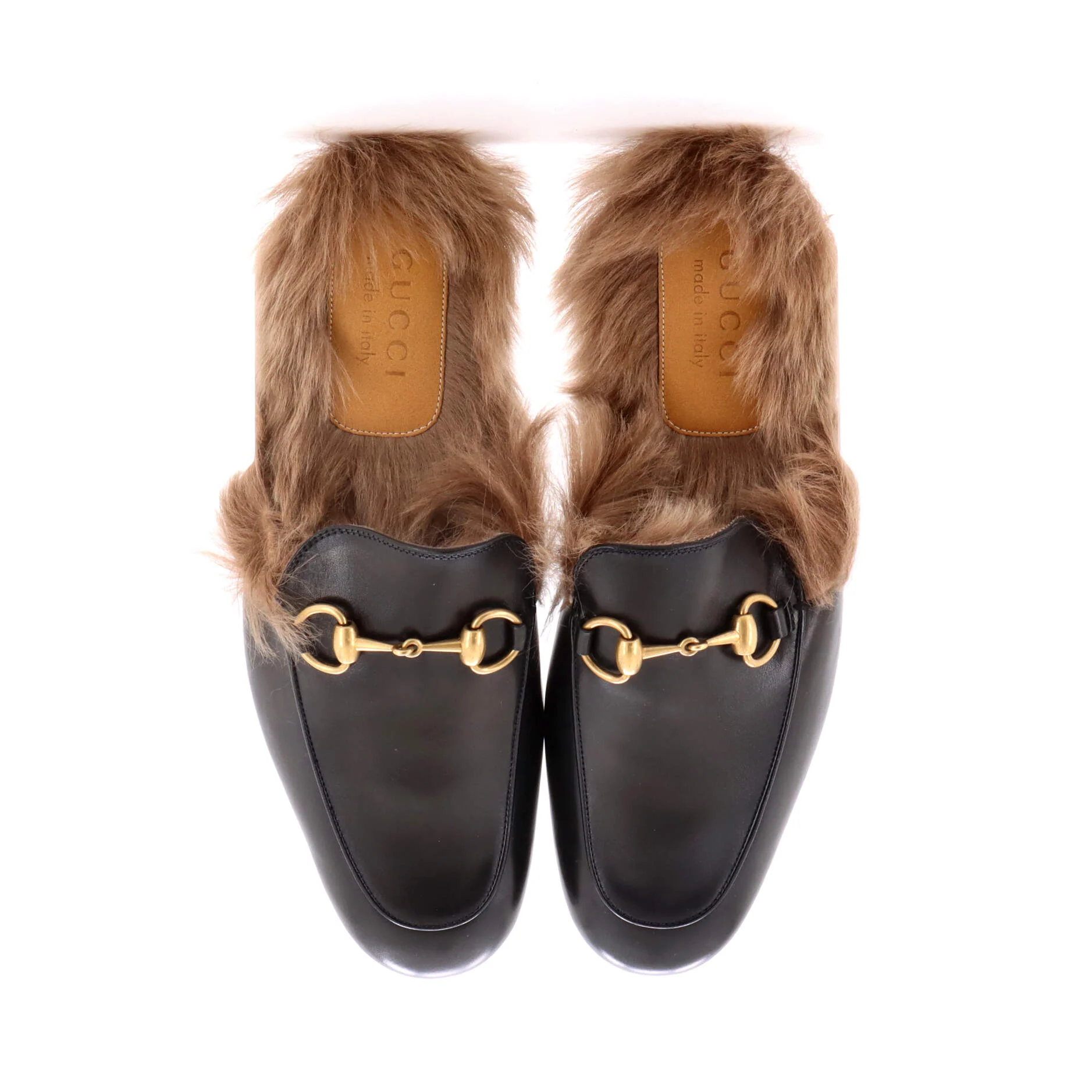 Men's Princetown Mules Leather with Fur - Image 2