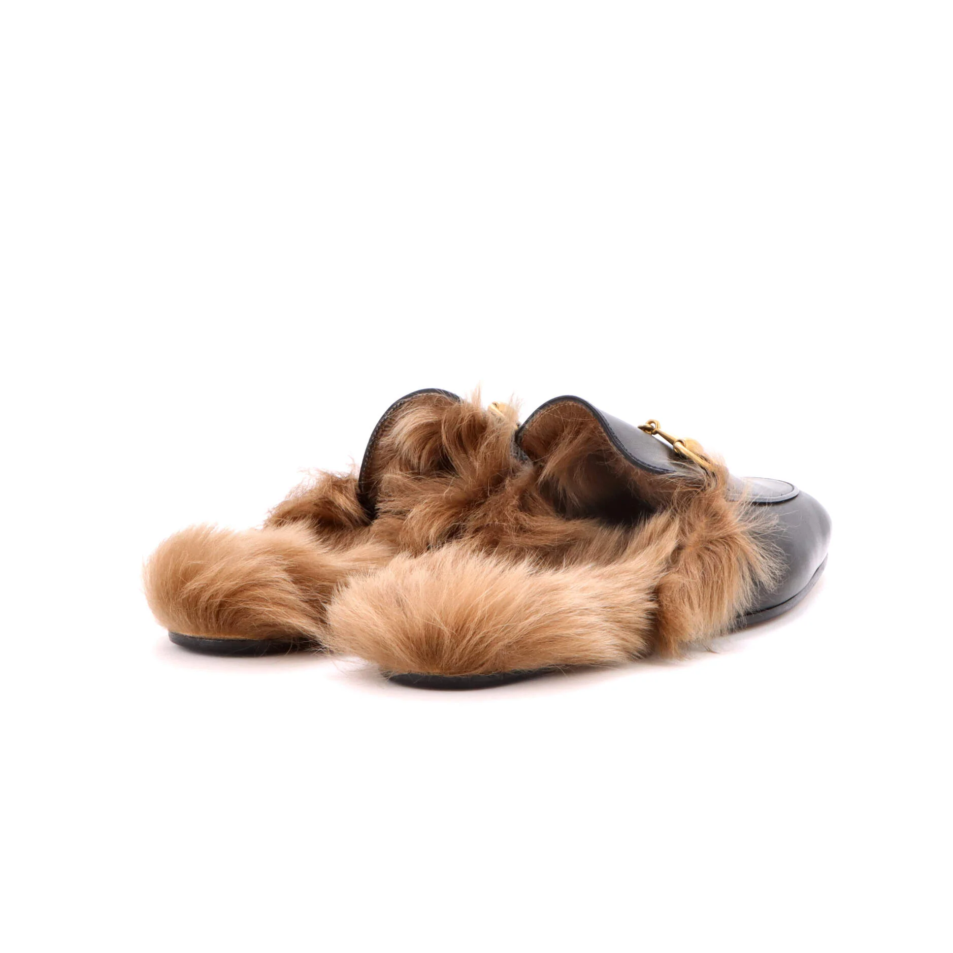 Men's Princetown Mules Leather with Fur - Image 3