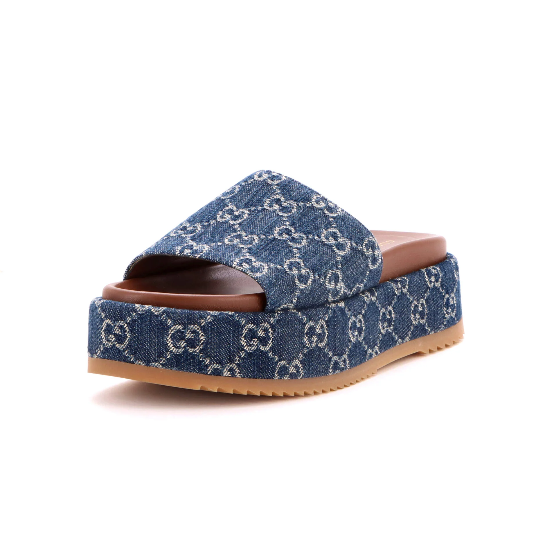 Women's Angelina Platform Slide Sandals GG Denim