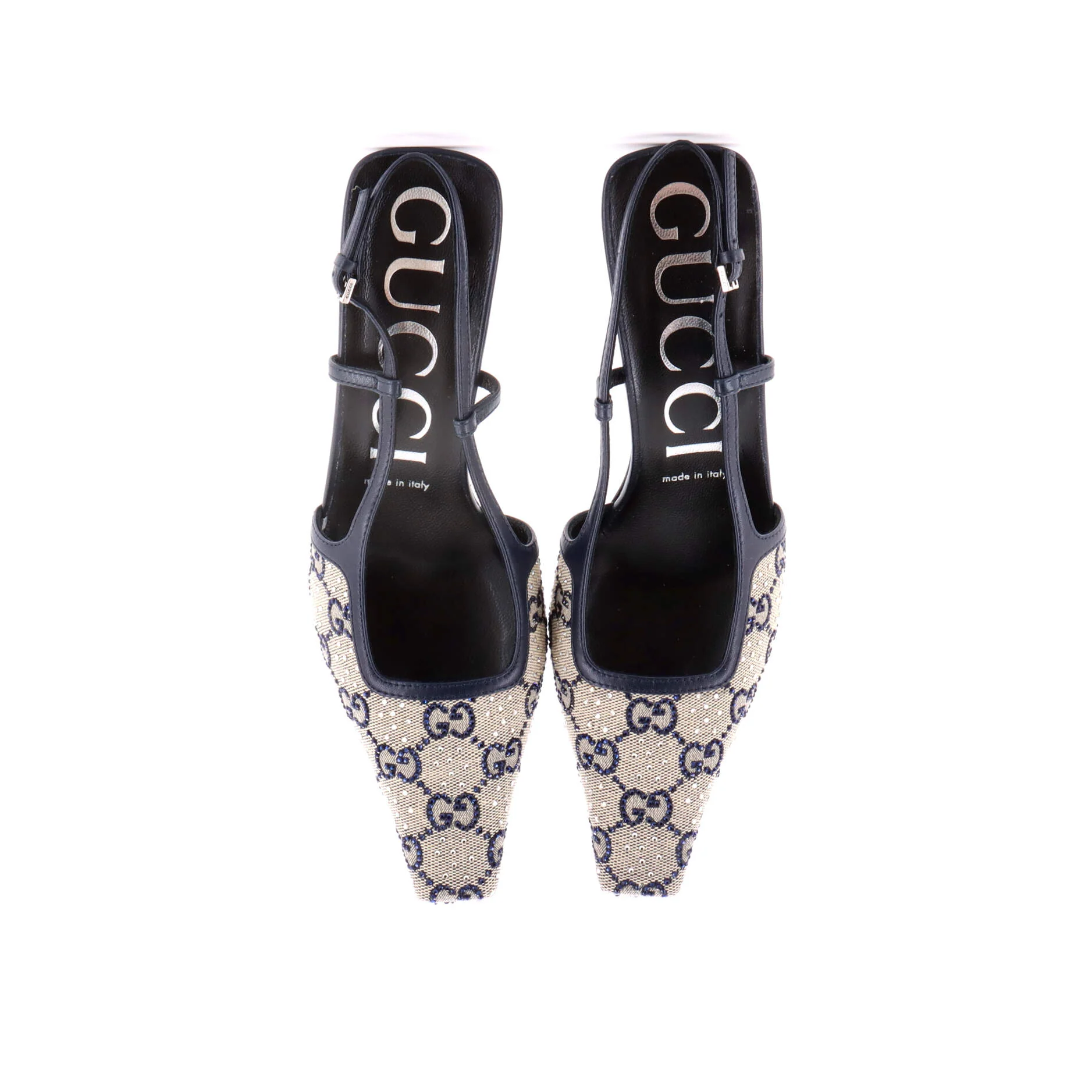 Women's Aria Slingback Pumps Crystal Embellished GG Canvas - Image 2