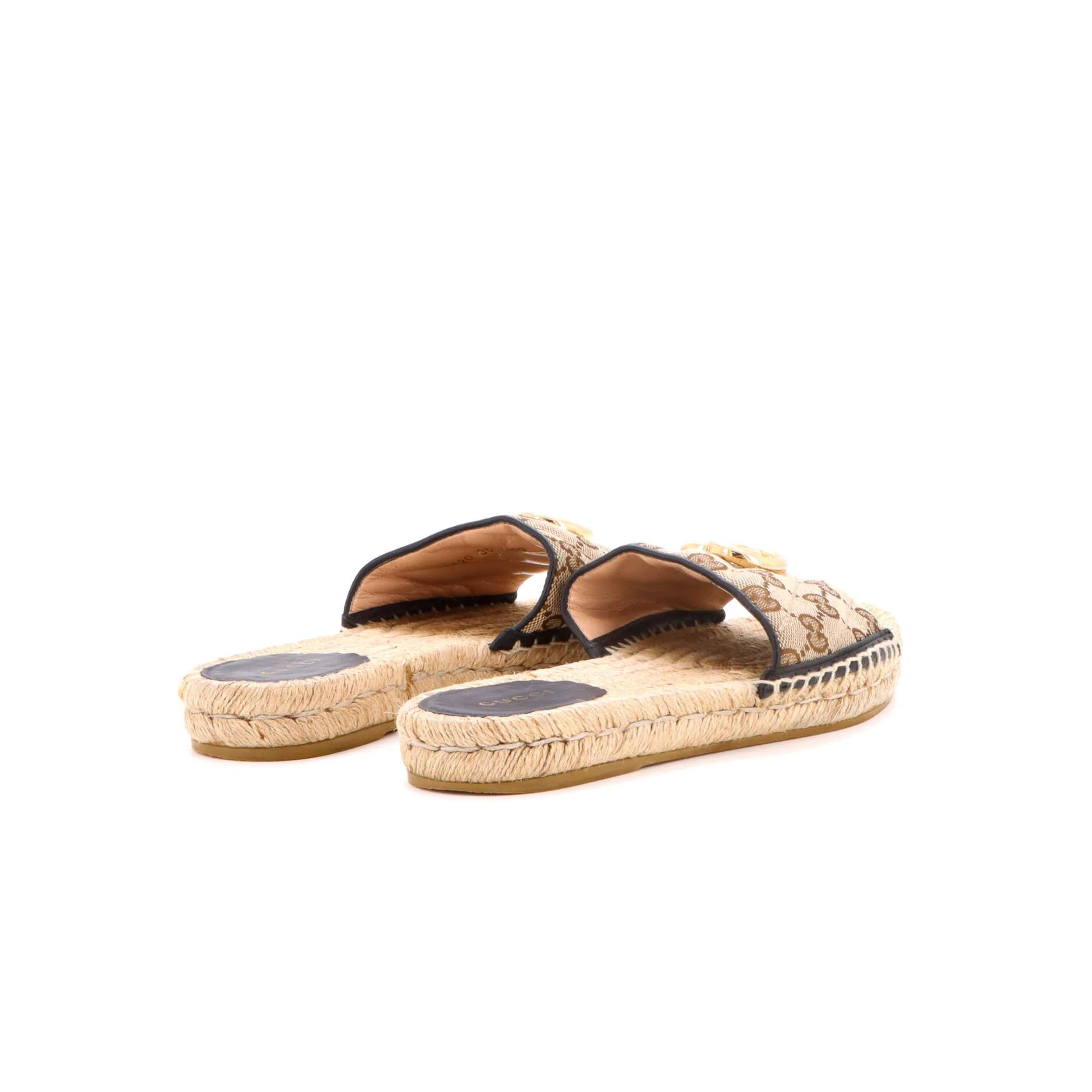 Women's GG Marmont Espadrilles Slide Sandals Diagonal Quilted GG Canvas - Image 3