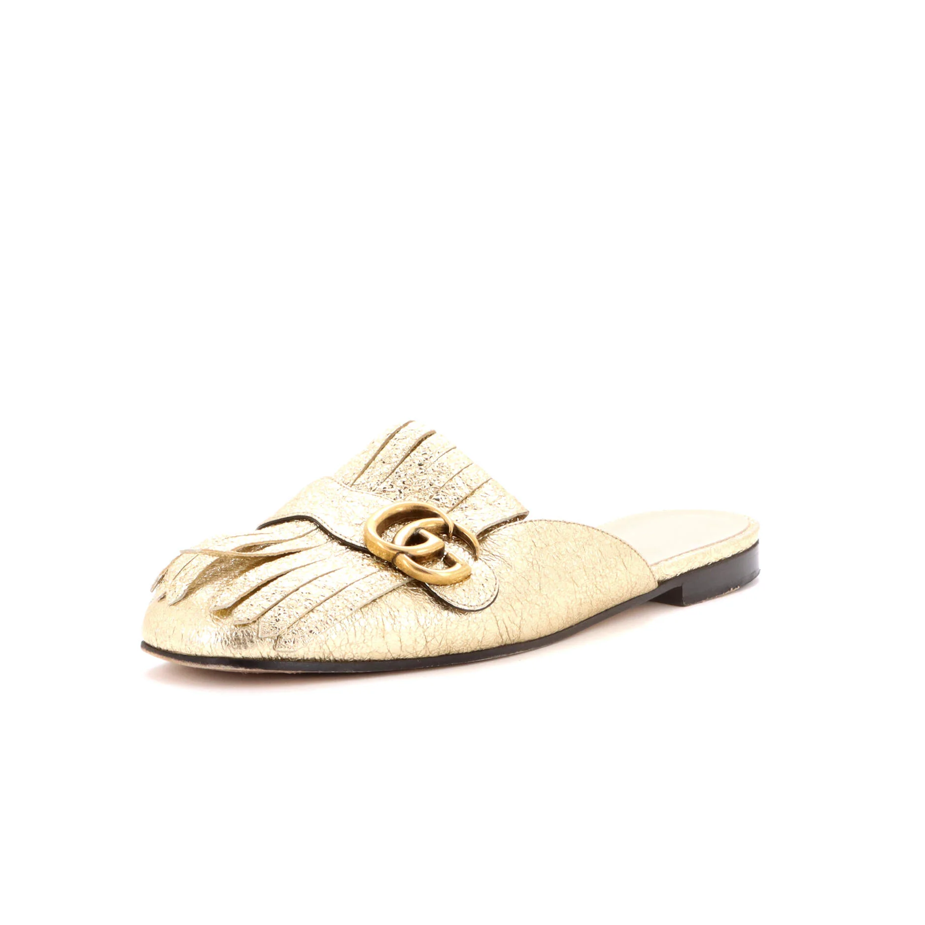 Women's GG Marmont Fringed Mules Leather