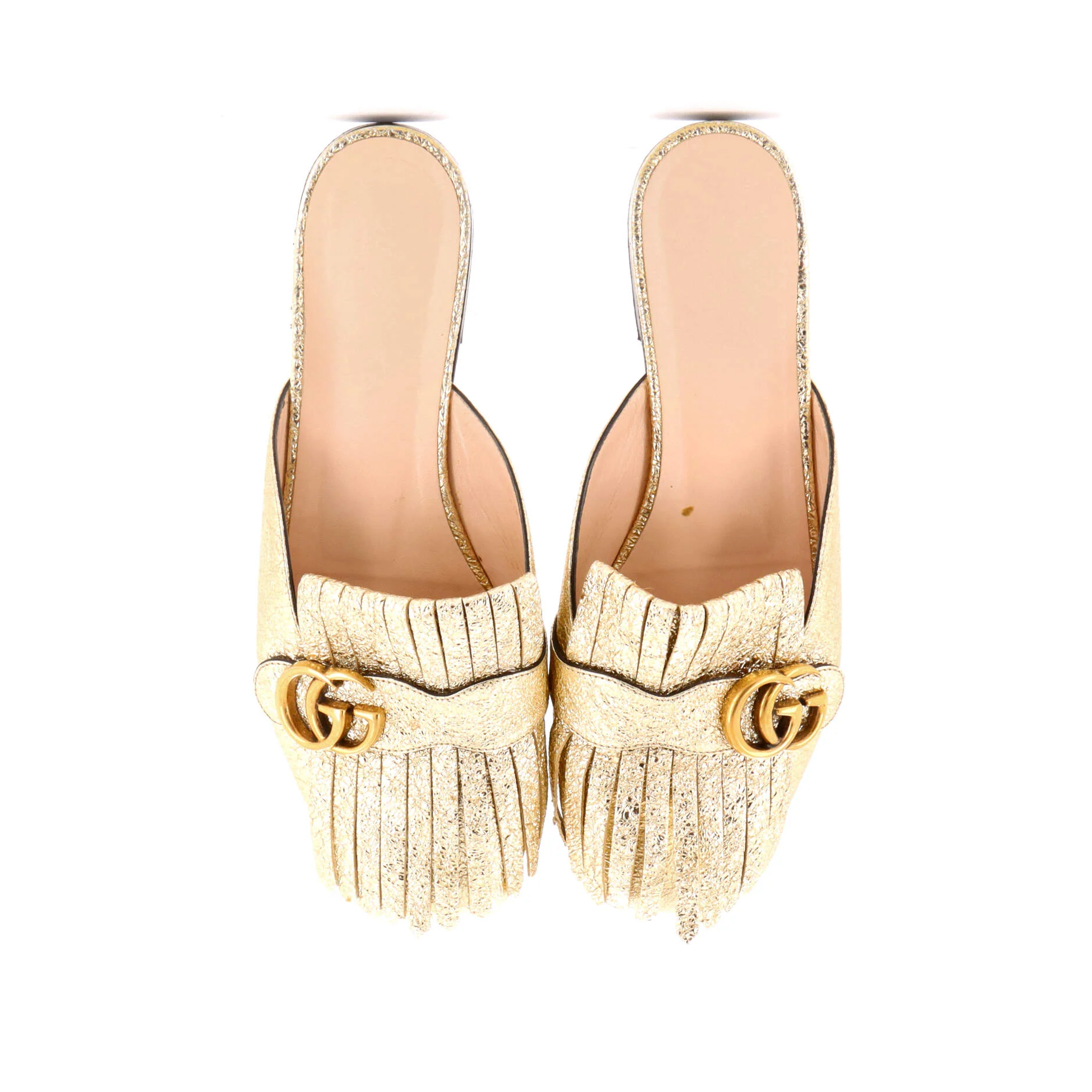 Women's GG Marmont Fringed Mules Leather - Image 2
