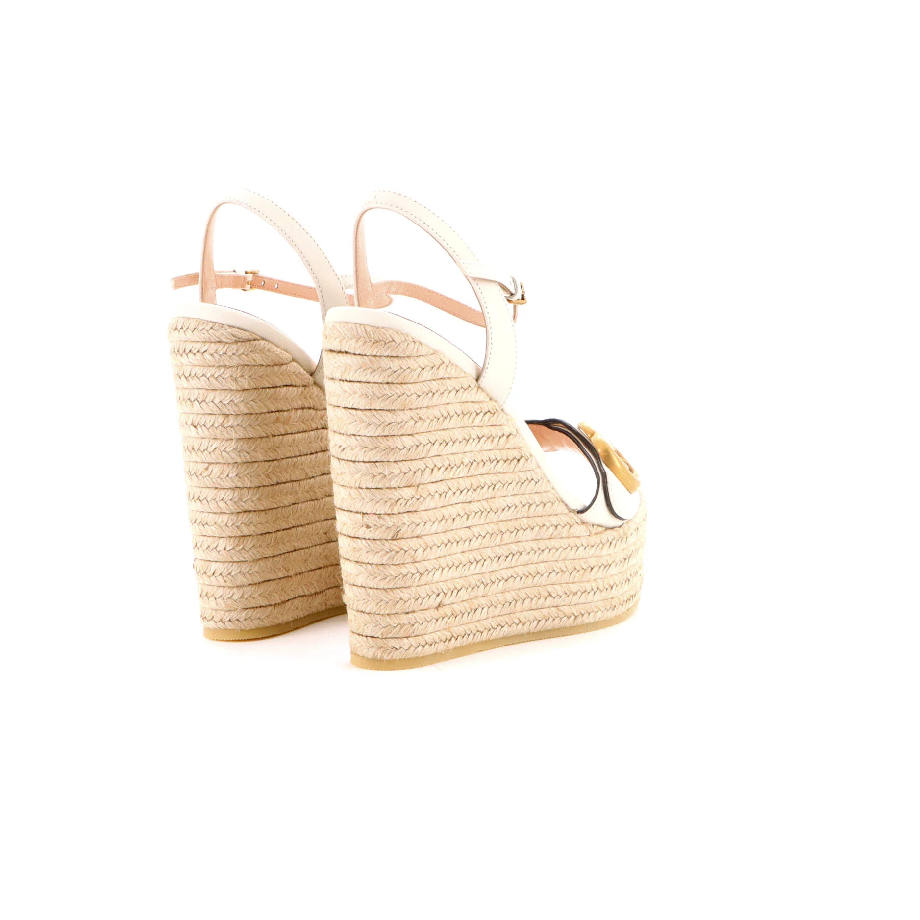 Women's GG Marmont Wedge Espadrille Sandals Leather - Image 3