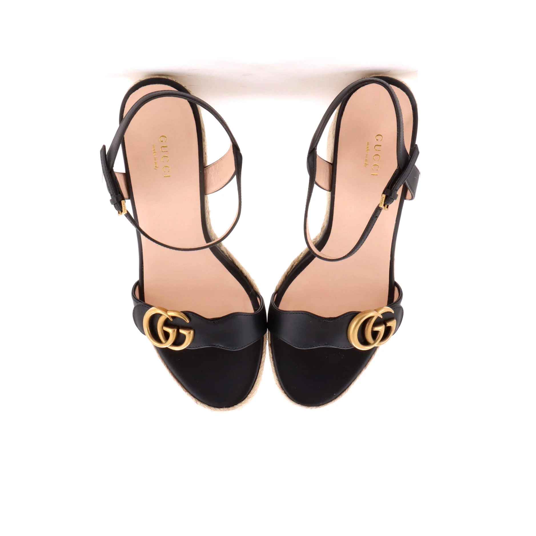 Women's GG Marmont Wedge Espadrille Sandals Leather - Image 2