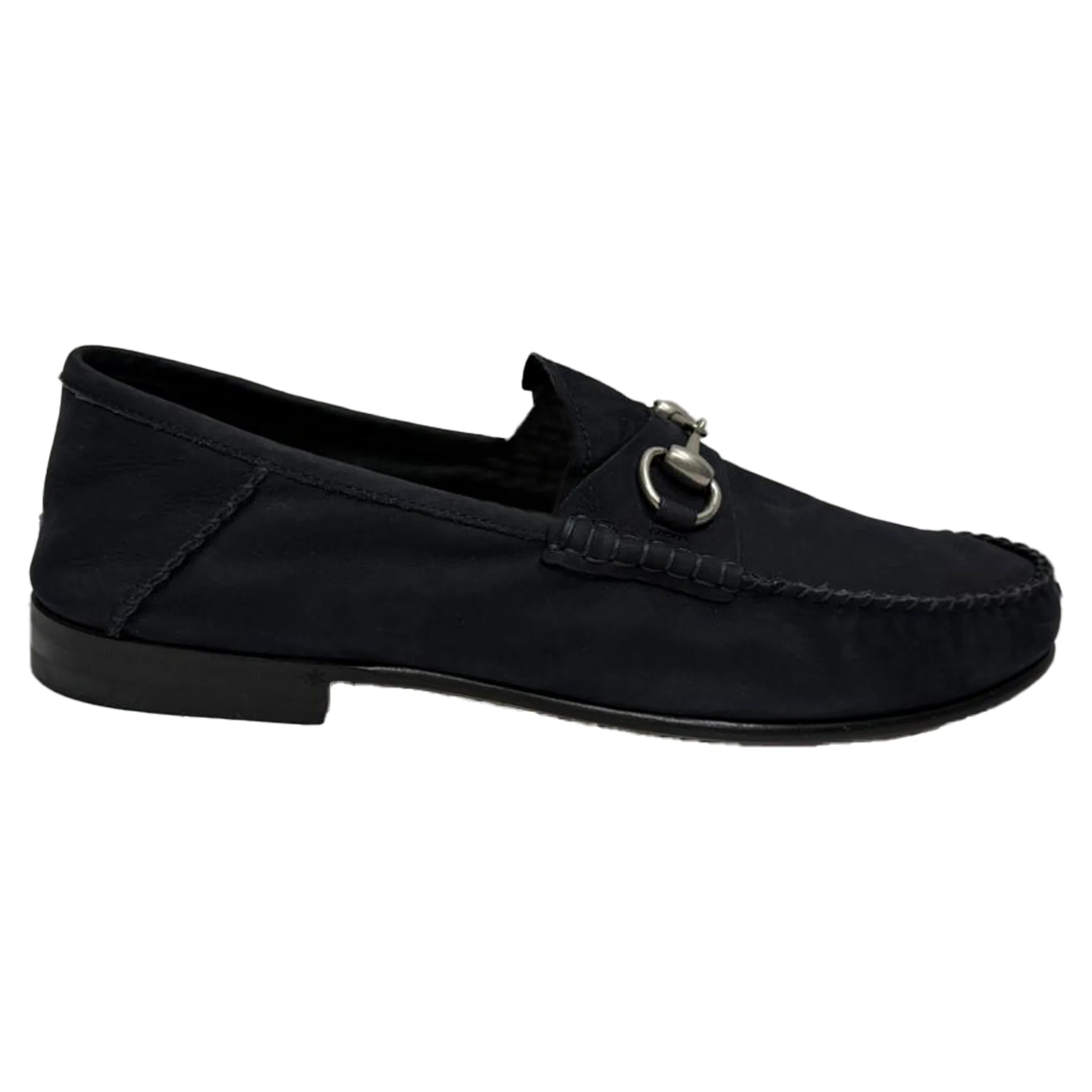 Women's Gucci 1953 Horsebit Convertible Loafers in Navy Blue Suede