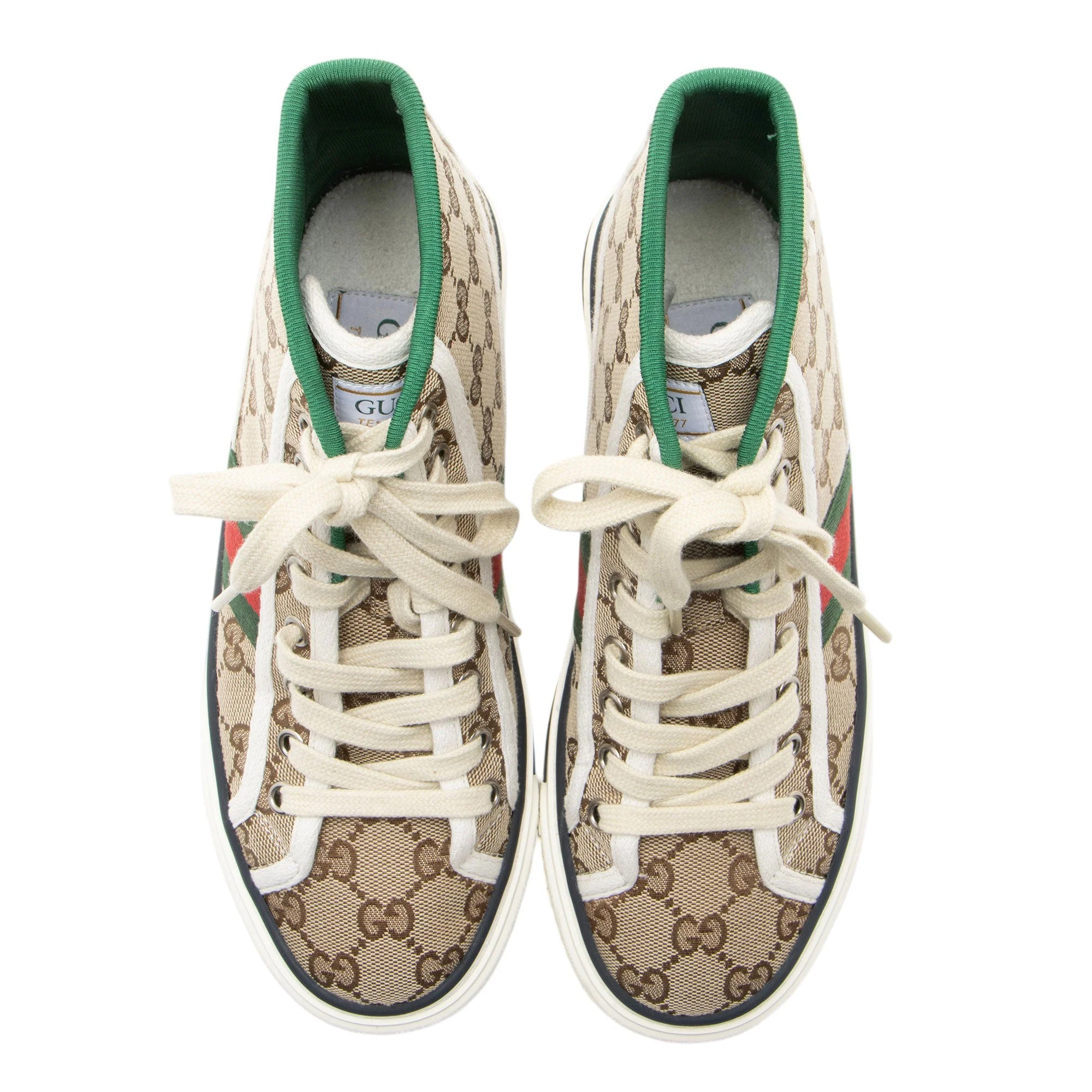 Women's Gucci GG Canvas Web 1977 Tennis High Top Sneakers - Size 6 / 36 - Image 4