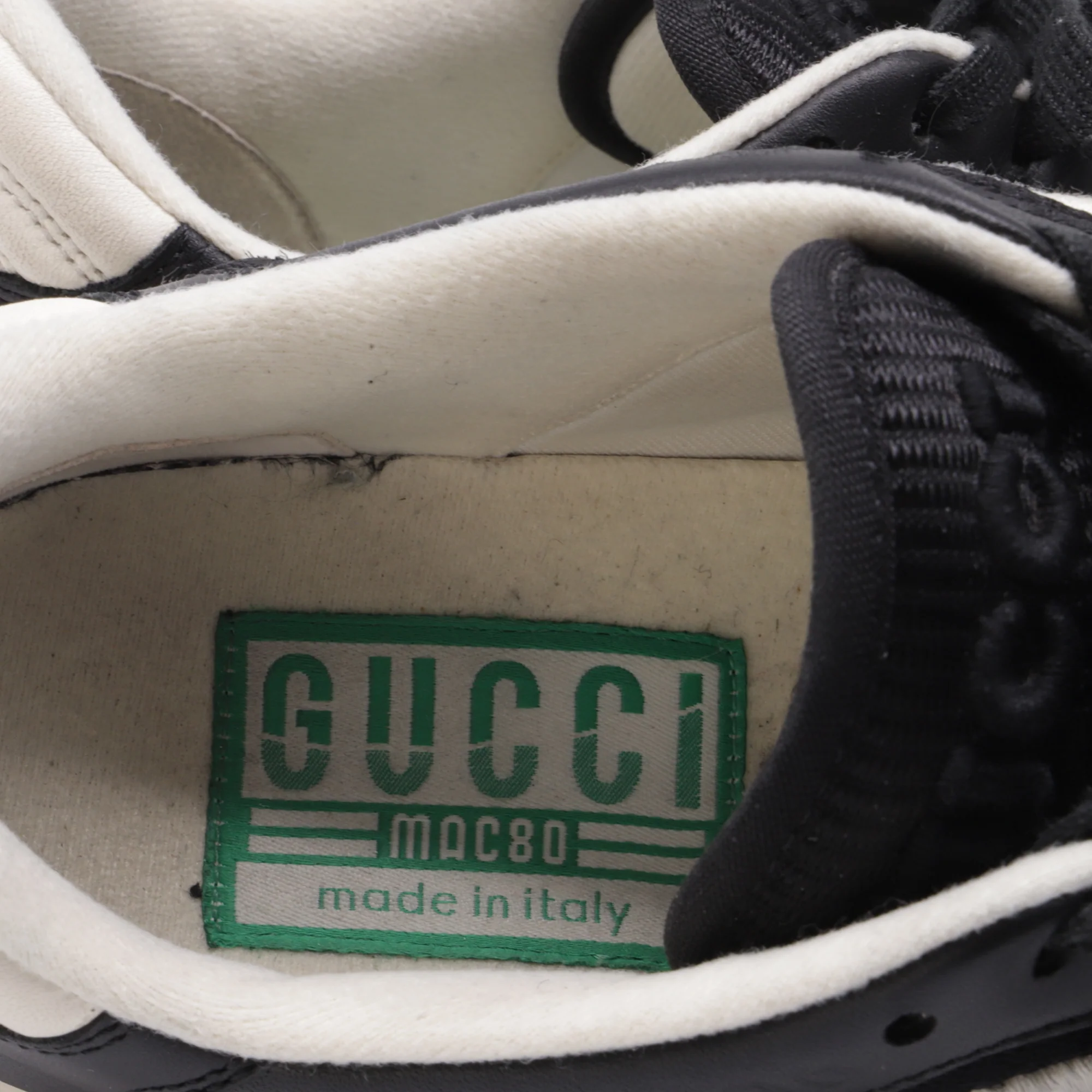 Women's Gucci MAC80 Low-Top Sneakers in Black Leather - Image 9