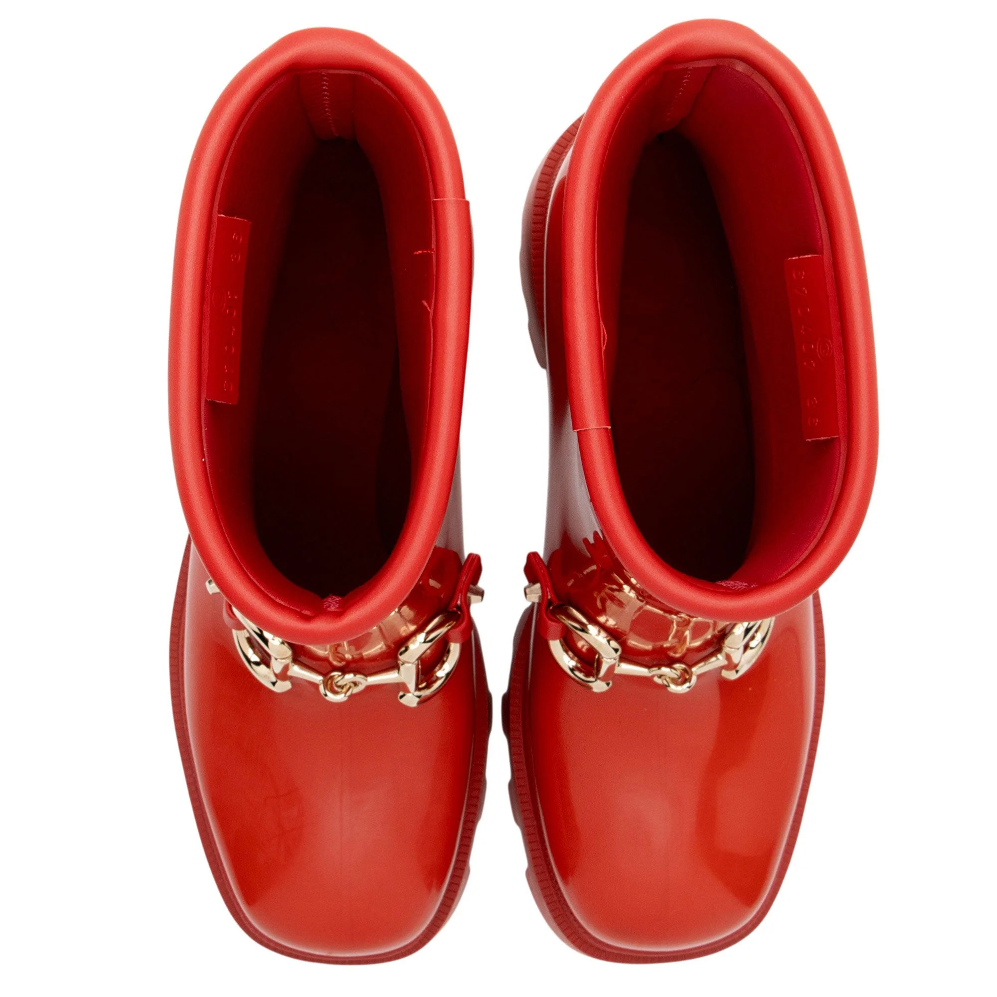 Women's Gucci Rubber Horsebit Ankle Boots - Size 6 / 36 - Image 5