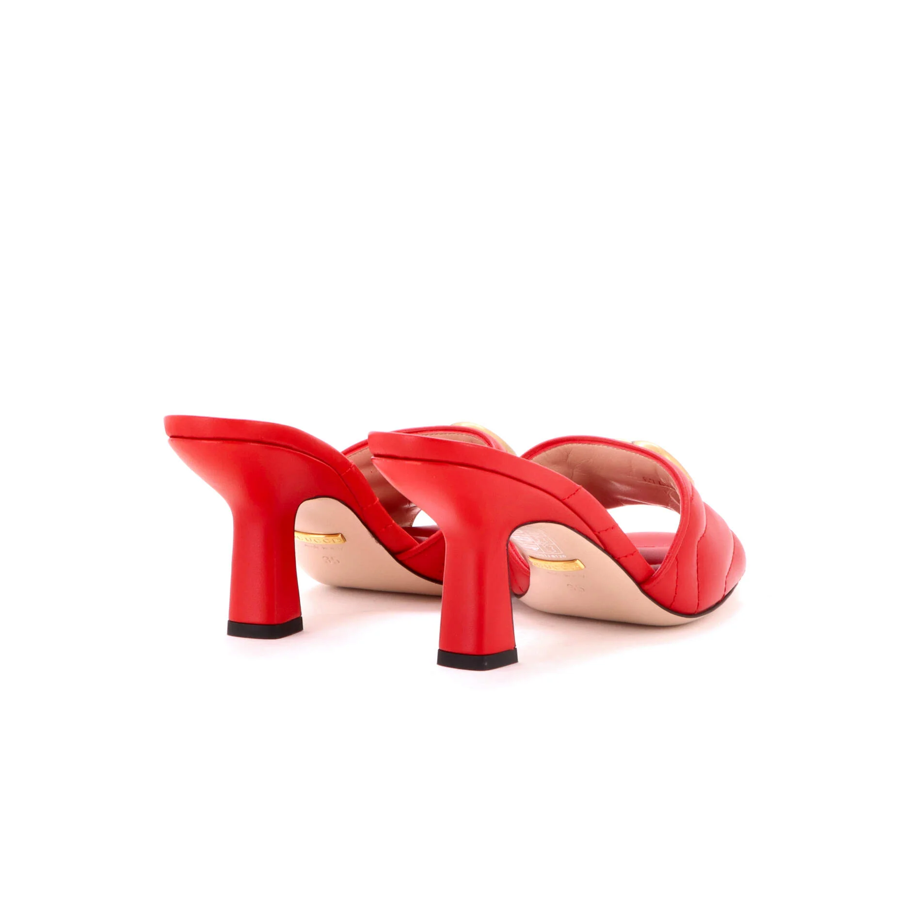 Women's Marmont Slide Heeled Sandals Matelasse Leather - Image 3