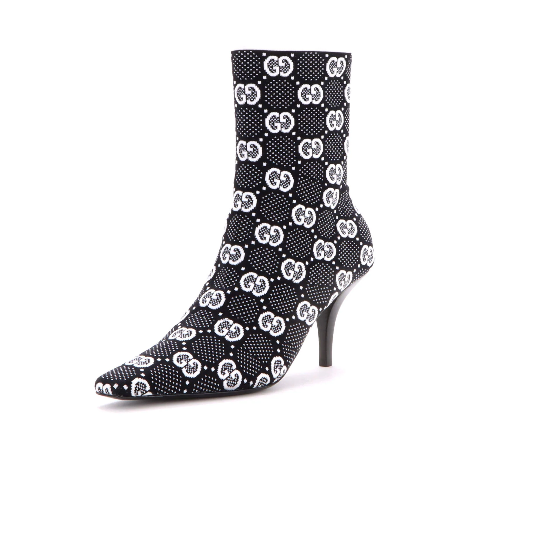 Women's Pointy Toe Sock Boots GG Technical Fabric