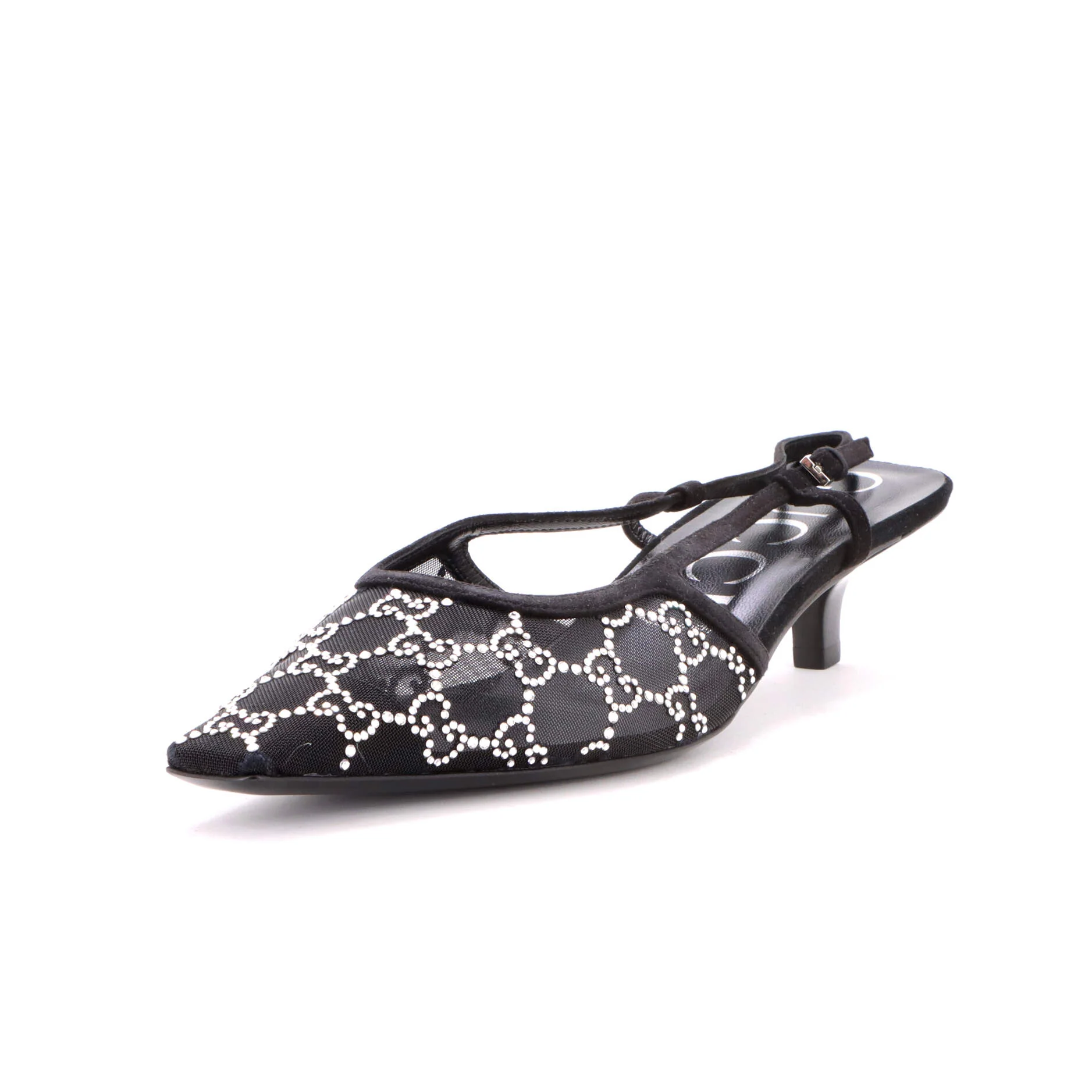 Women's Slingback Pumps Crystal GG Embellished Mesh