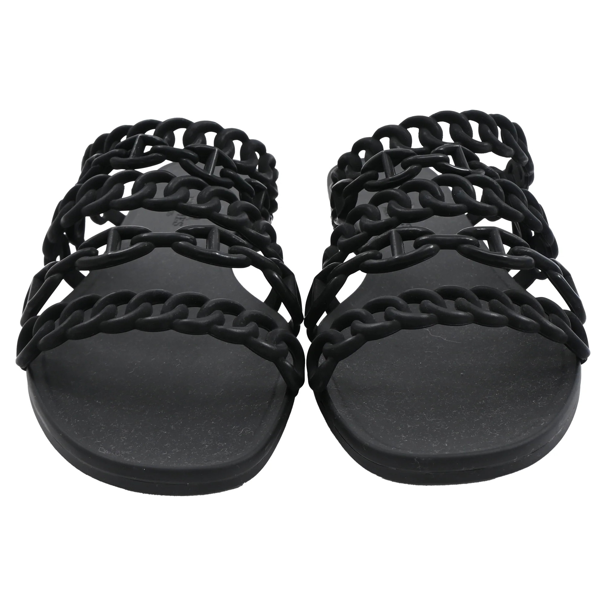 Women's Hermès Chaine d'Ancre Rivage Sandals in Black Rubber - Image 2
