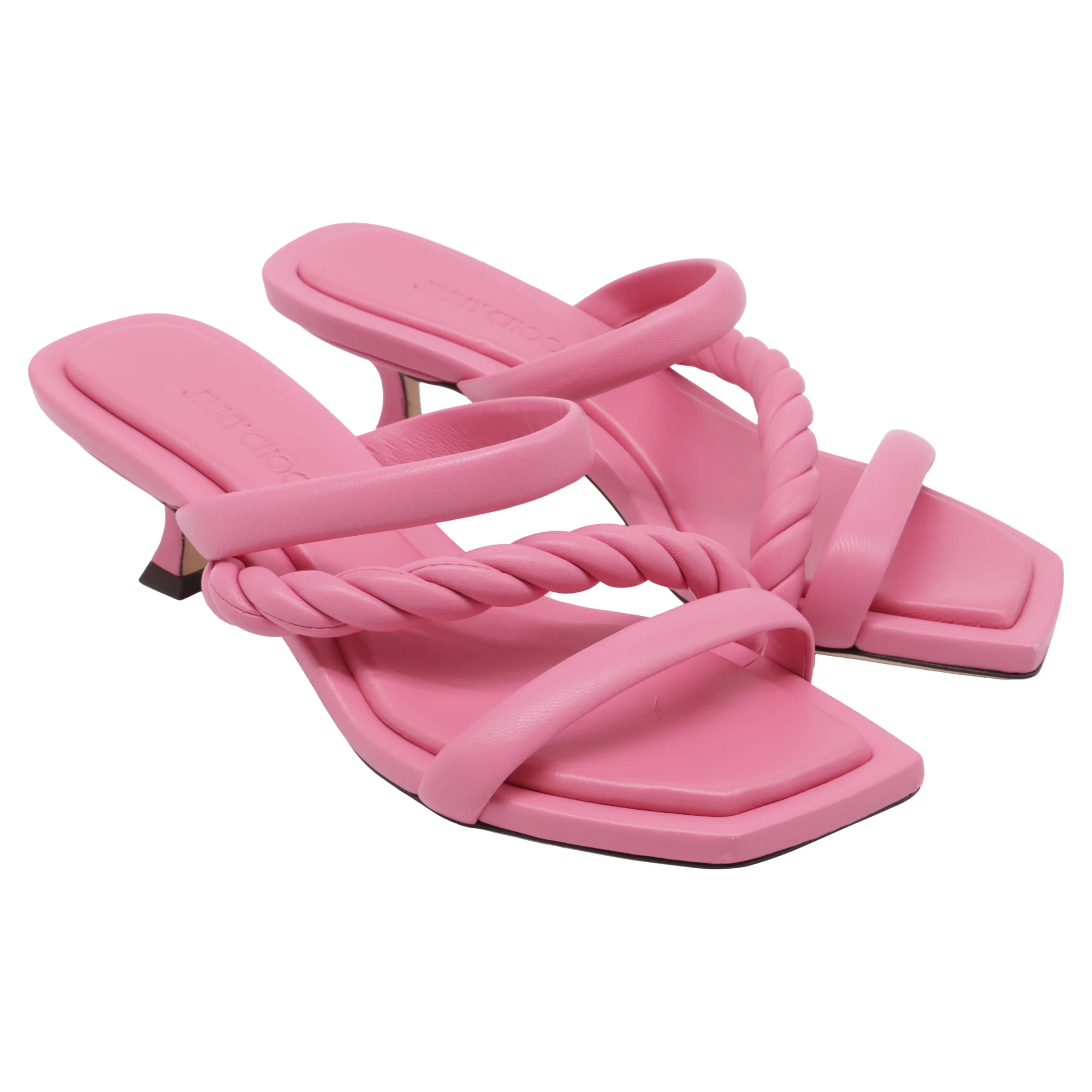 Women's Jimmy Choo Diosa 50 Mule Sandals in Pink Leather - Image 3
