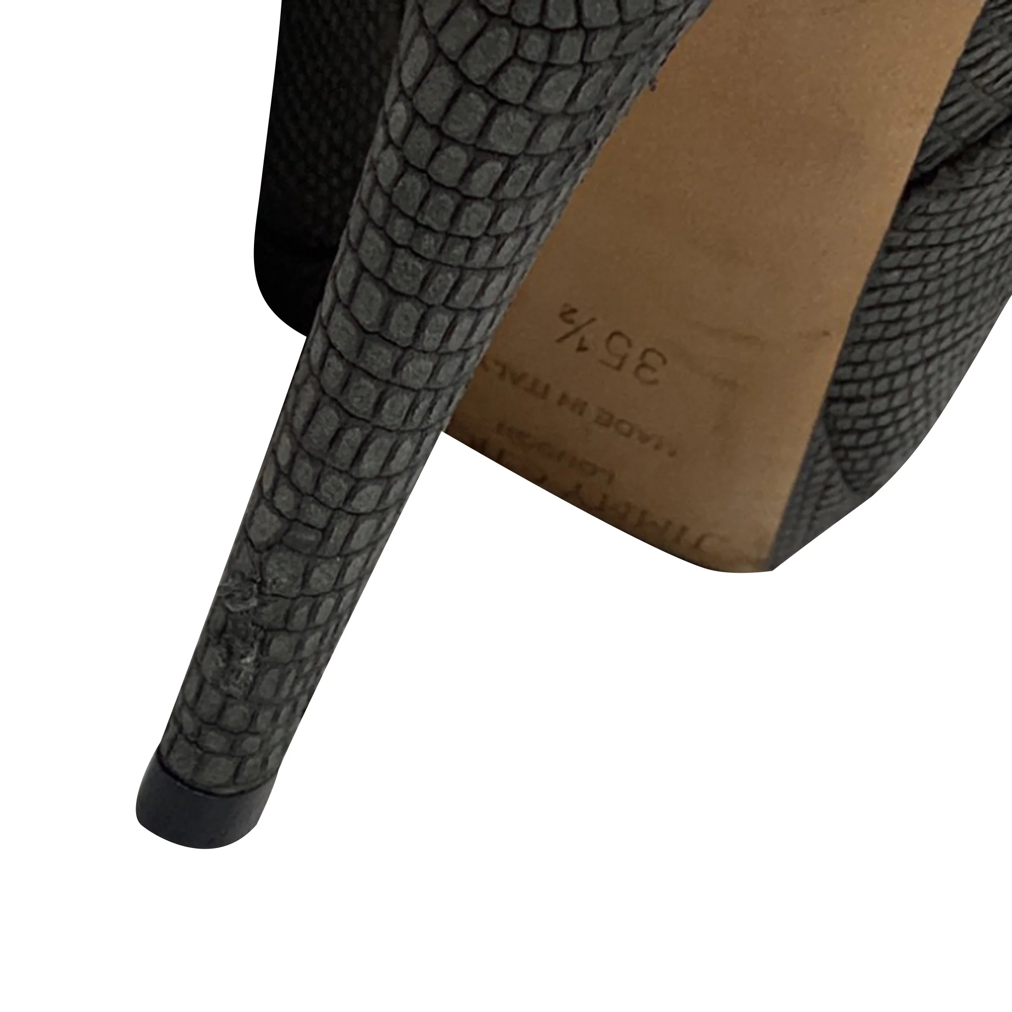 Women's Jimmy Choo Lizard-Embossed Knee-High Boots in Grey Suede - Image 9