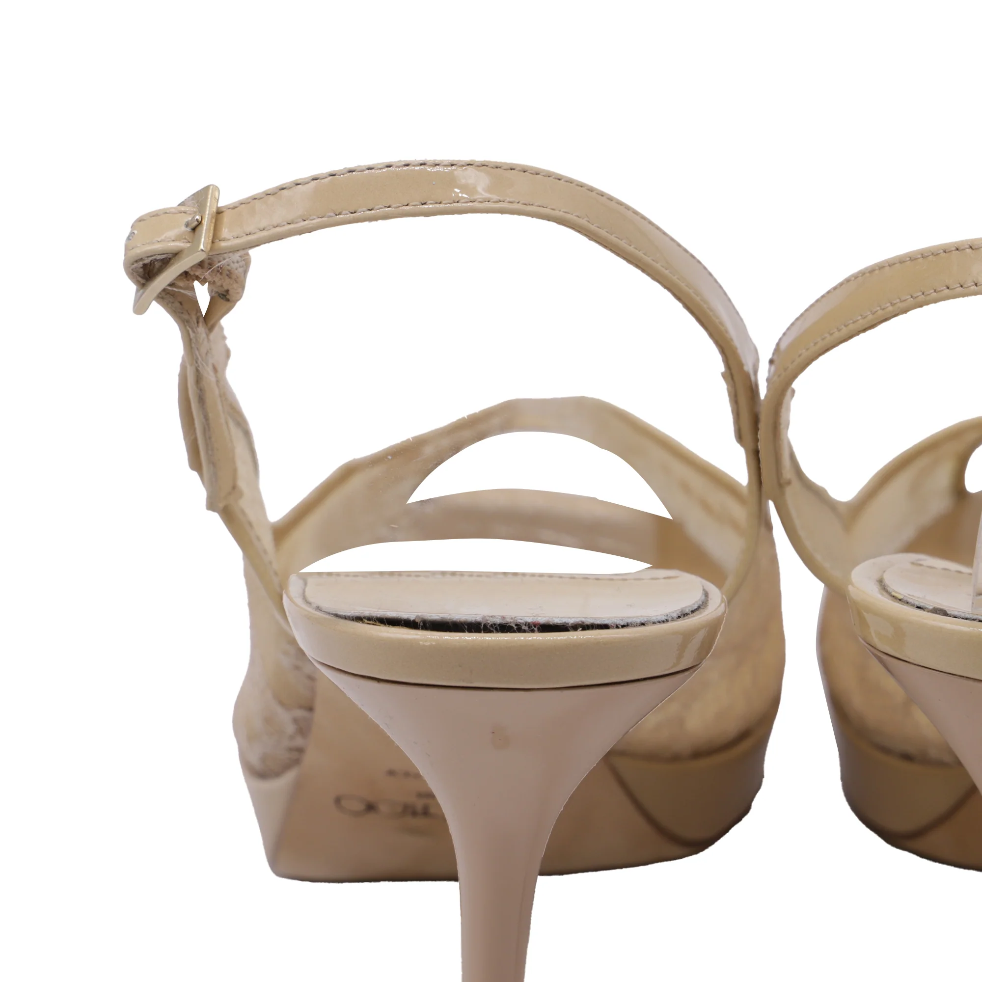 Women's Jimmy Choo Nova Lace Accent Slingback Pumps in Nude Leather - Image 7