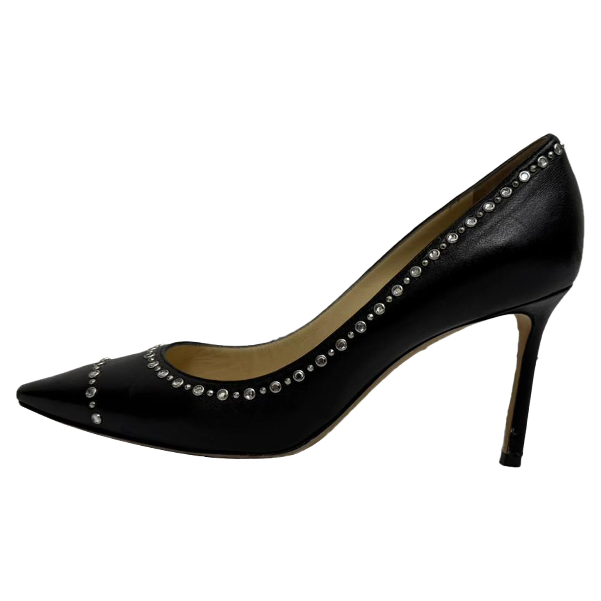 Women's Jimmy Choo Romy Embellished Pumps in Black Calf Leather - Image 4