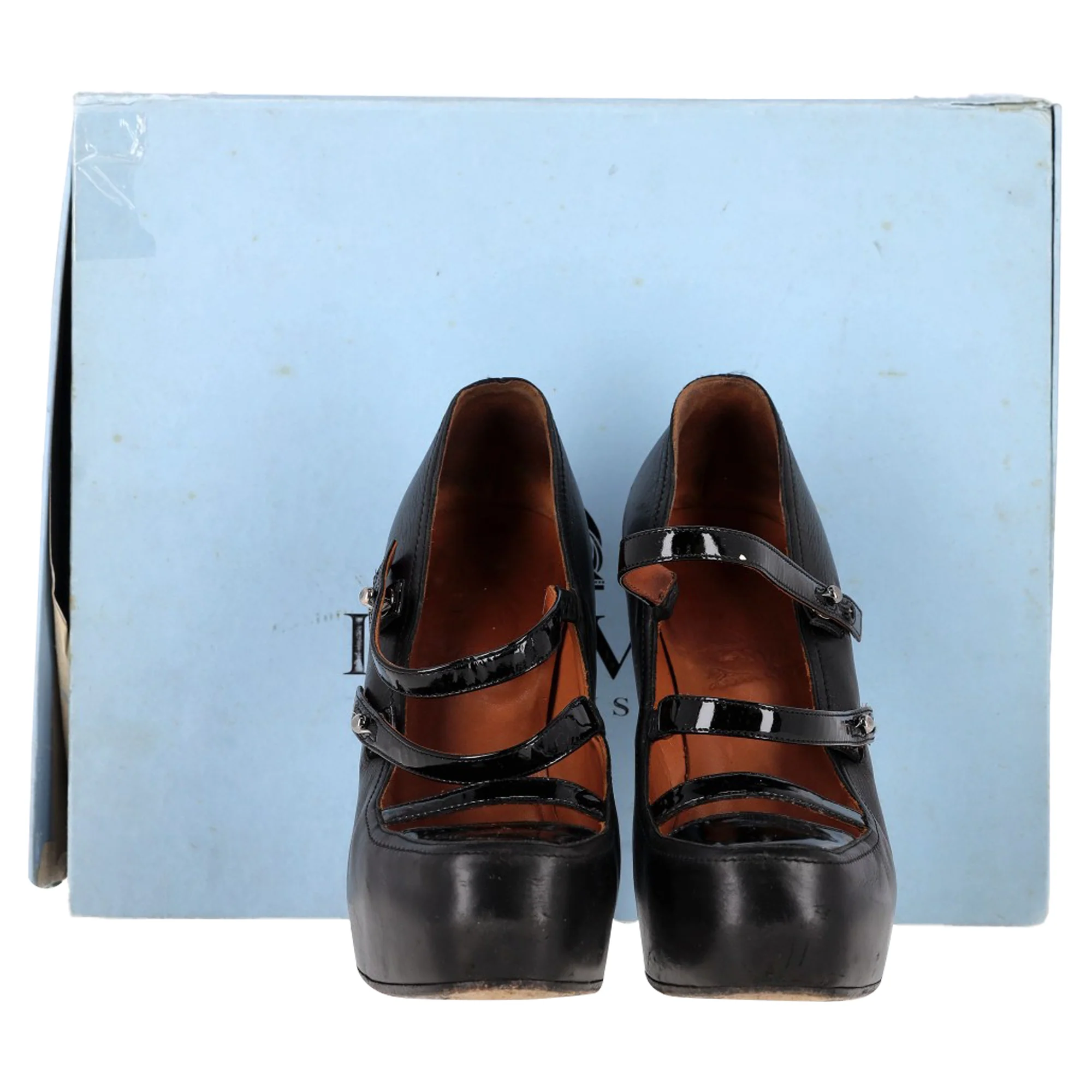 Women's Lanvin 2009 Lanvin Paris Escarpin Strap Pumps in Black Leather - Image 7