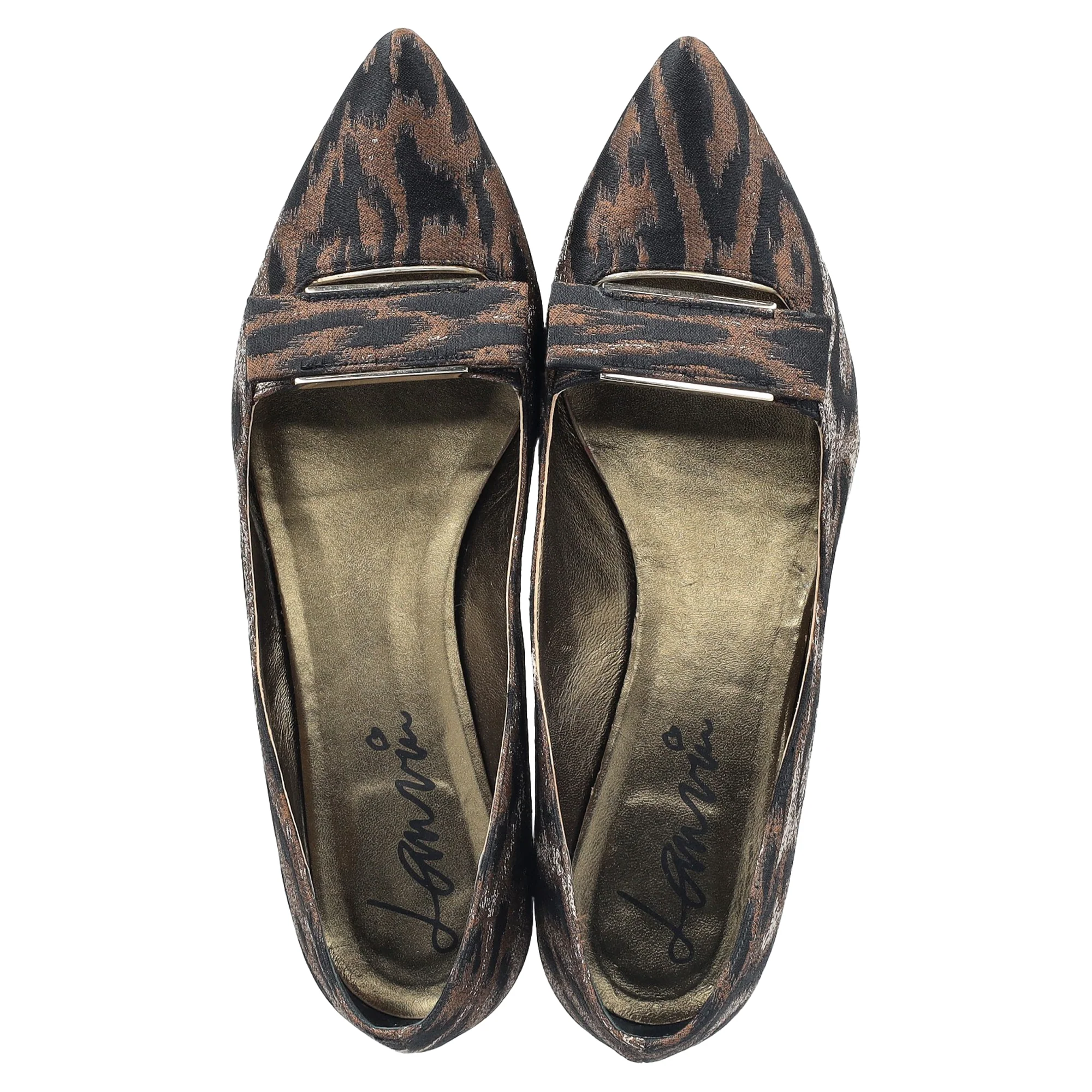 Women's Lanvin Pointed Loafers in Animal Print Polyester - Image 3