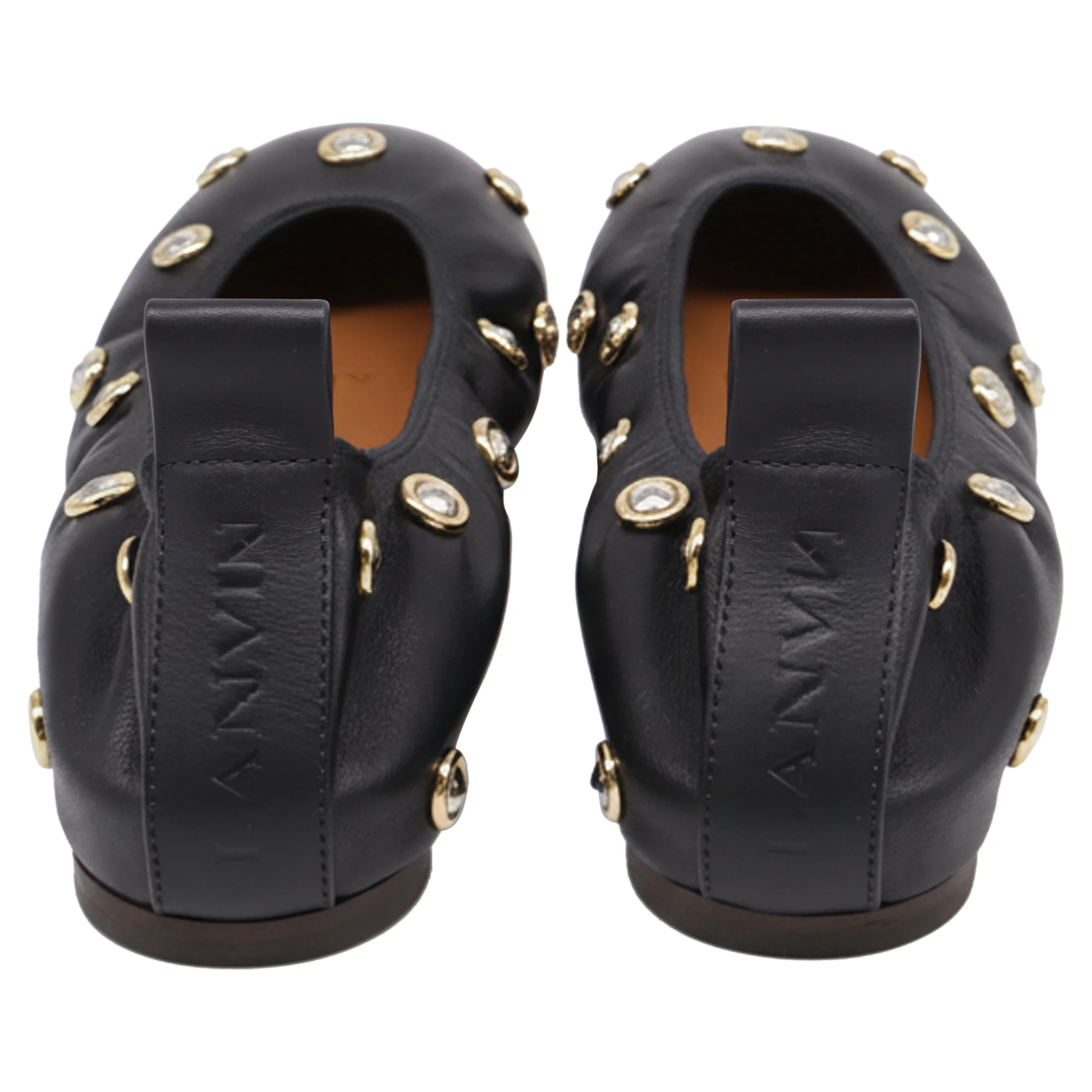 Women's Lanvin Studs Ballerina Flats in Black Leather - Image 5