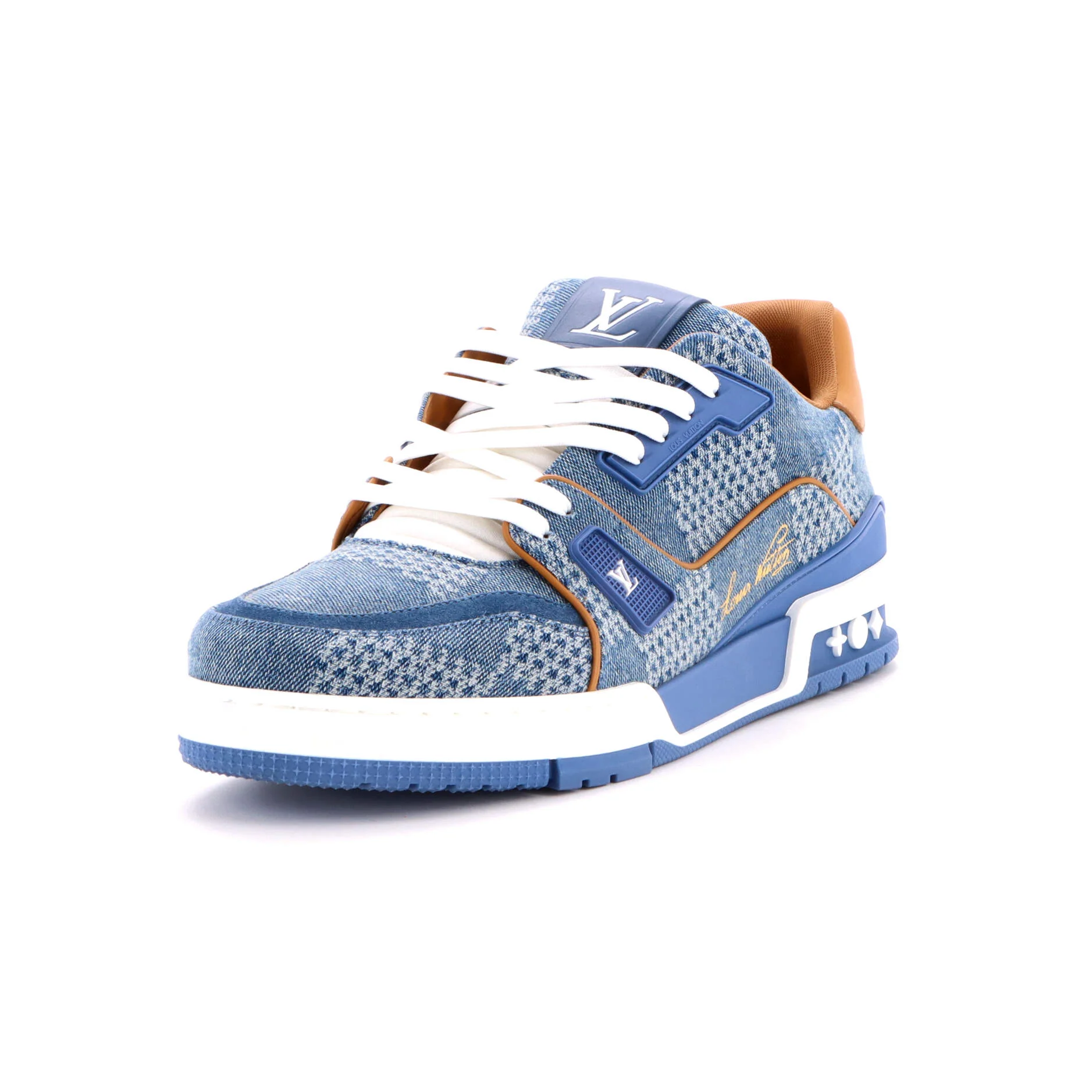 Men's LV Trainer Sneakers 3D Damier Giant Denim