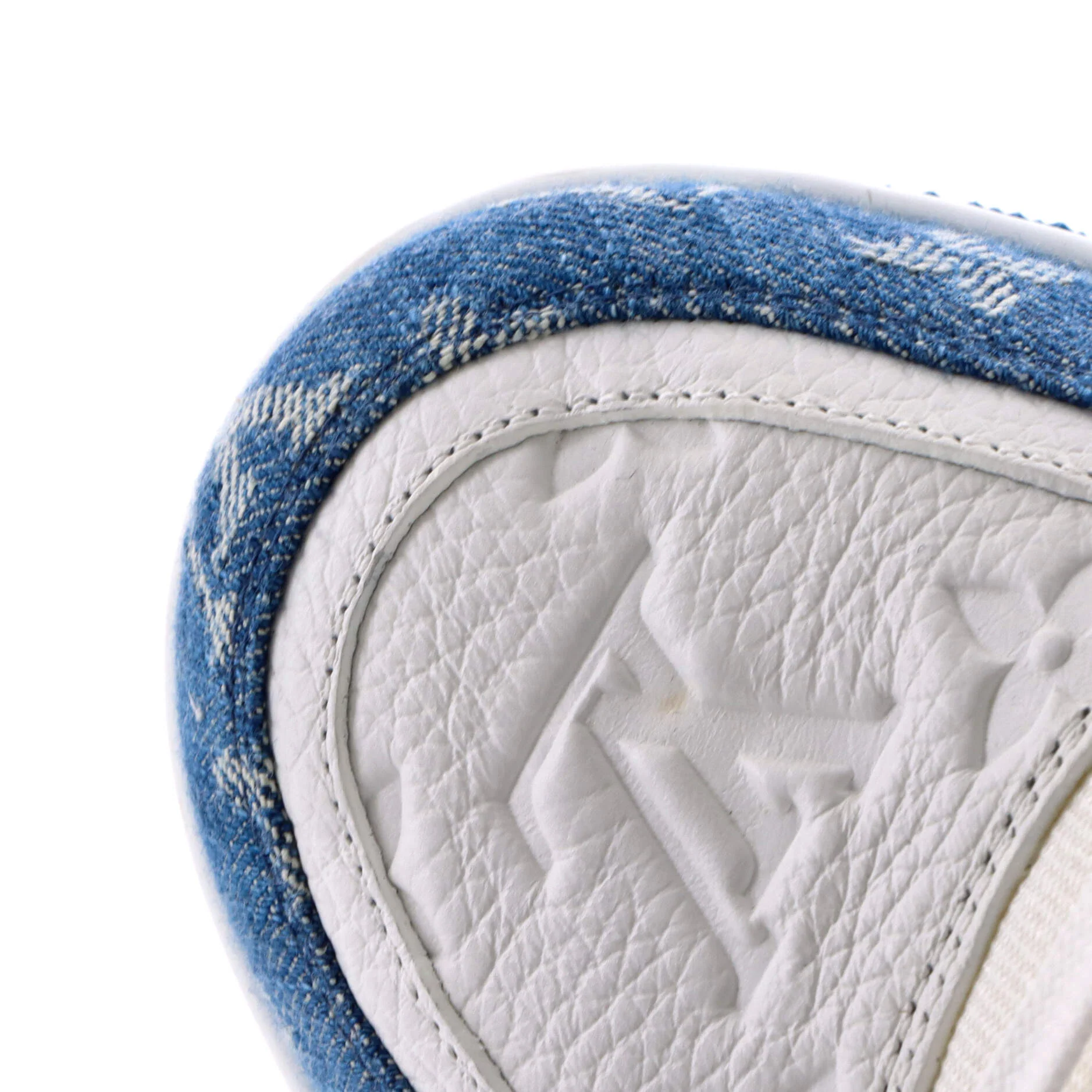 Men's LV Trainer Sneakers Monogram Empreinte Leather and Monogram Denim - Image 5
