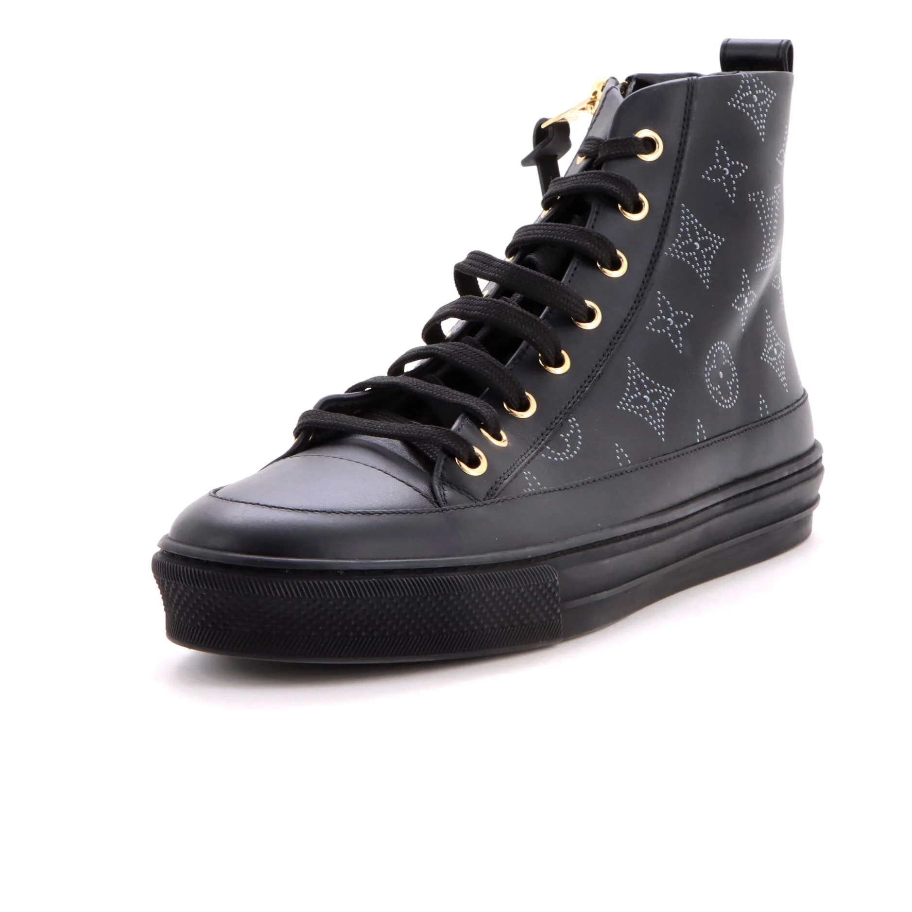 Women's Stellar Zip Up Sneaker Boots Monogram Perforated Leather