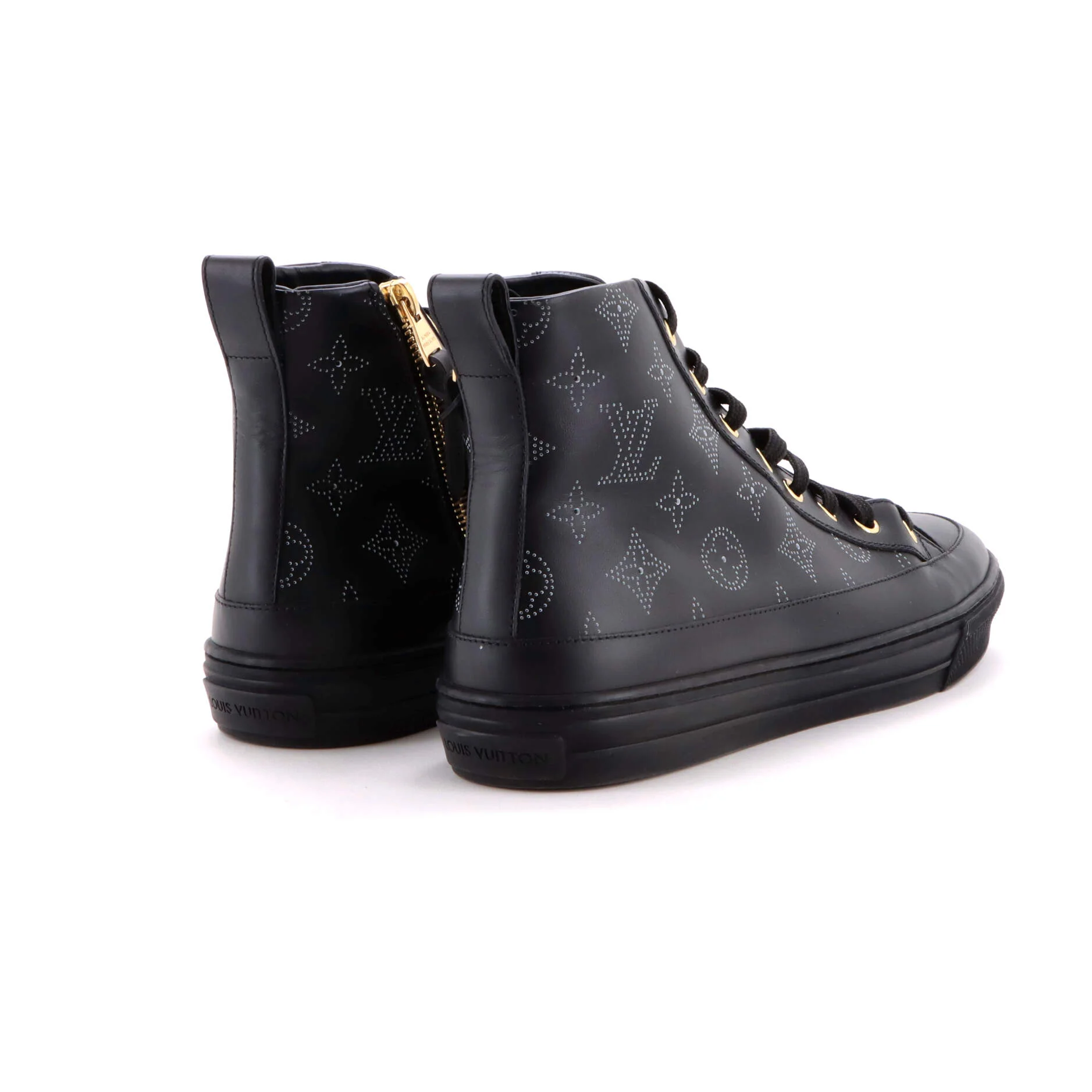 Women's Stellar Zip Up Sneaker Boots Monogram Perforated Leather - Image 3