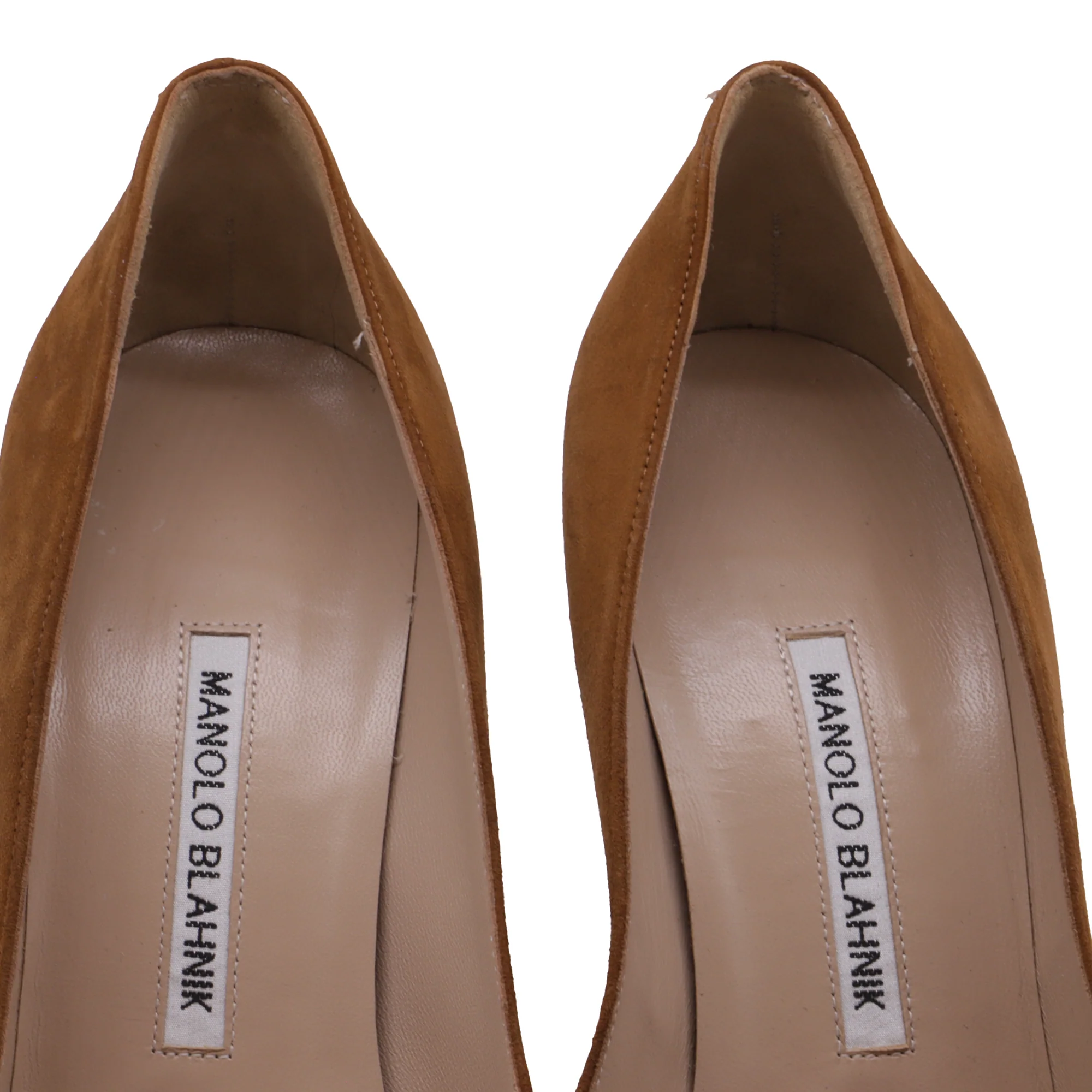 Women's Manolo Blahnik Pointed-Toe Pumps in Brown Suede - Image 8