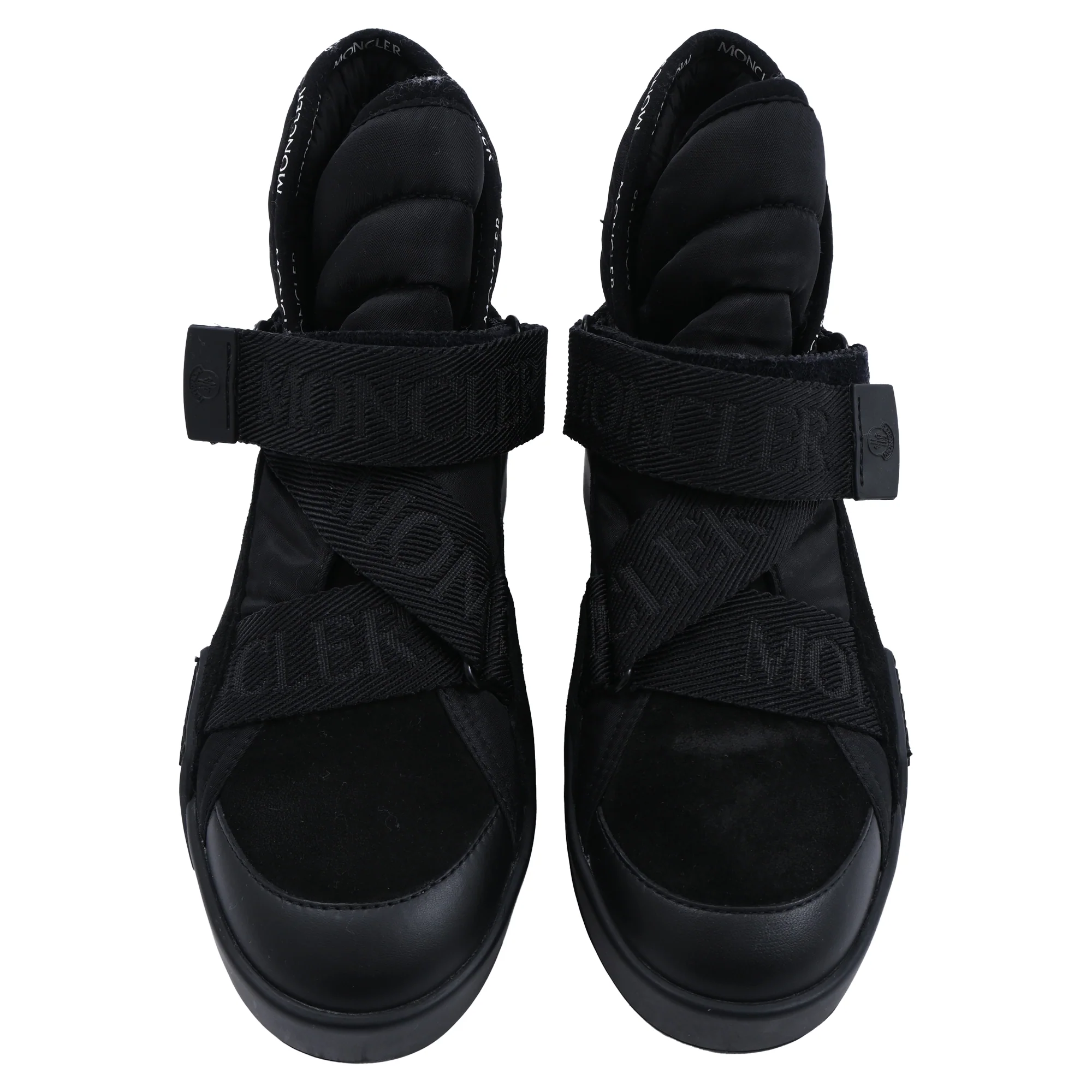 Women's Moncler Cross Promyx Quilted High-Top Sneakers in Black Suede - Image 5