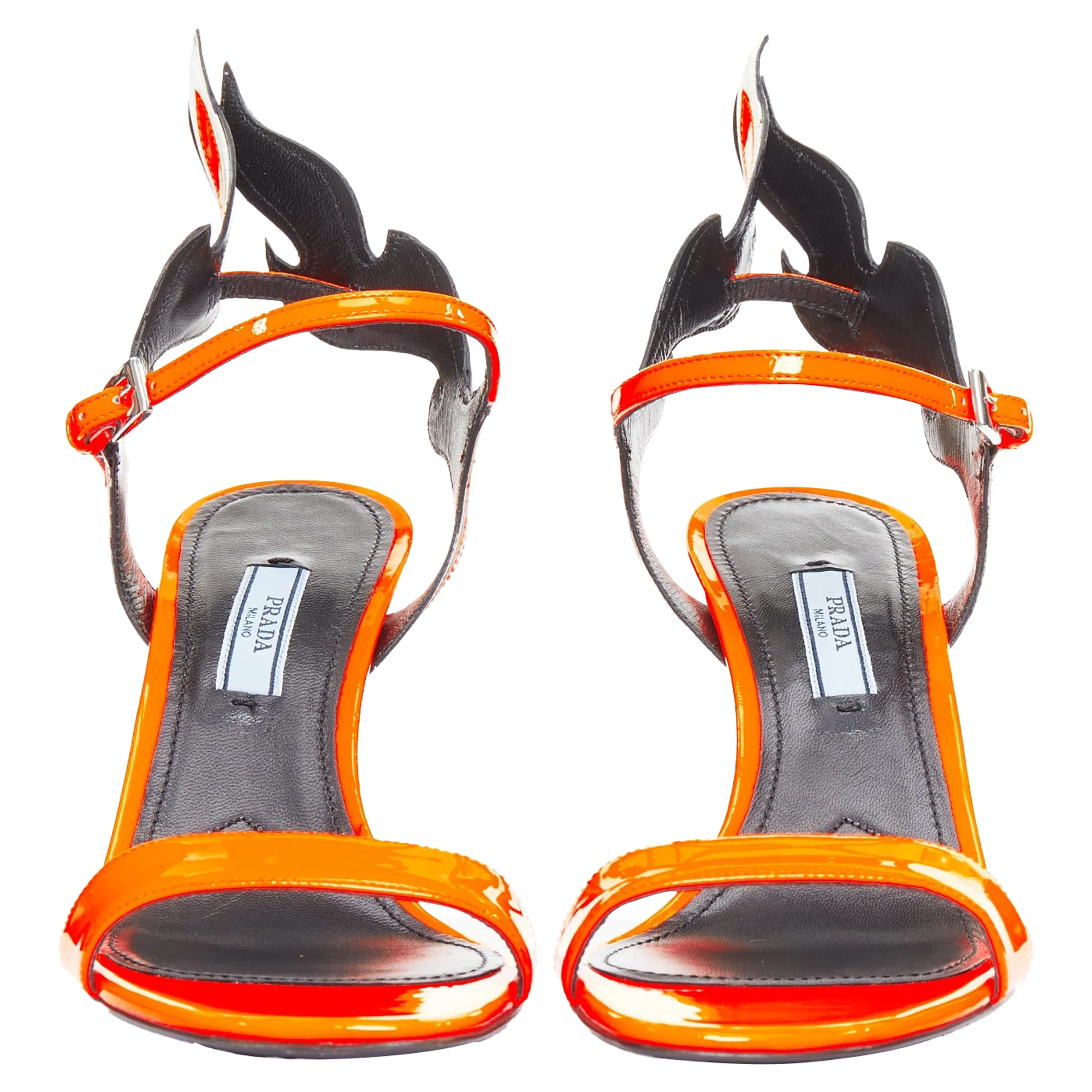 Women's Prada 2018 Flame Fire Mid Heel Sandal - Image 4