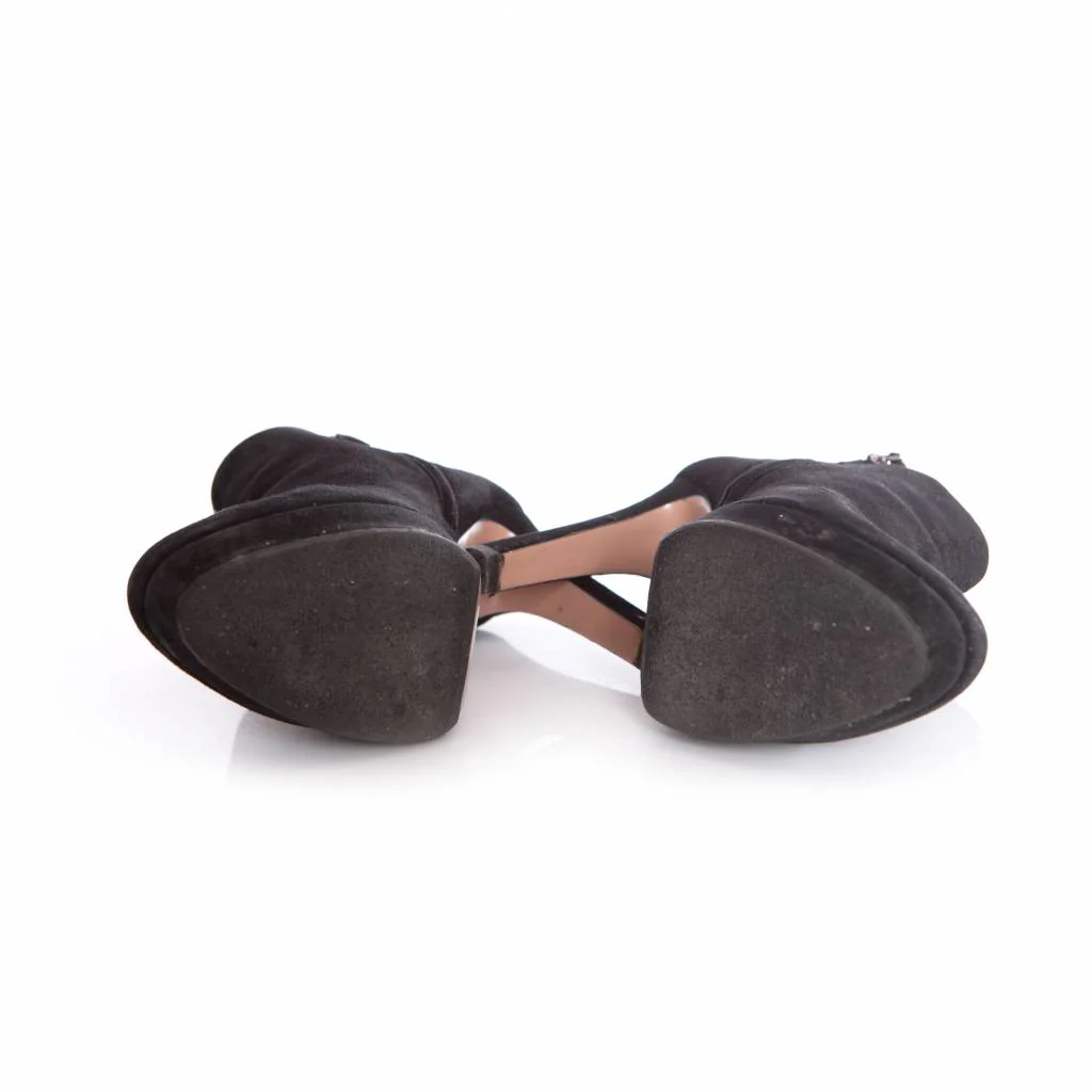 Women's Prada, black suede platform boots. - Image 6