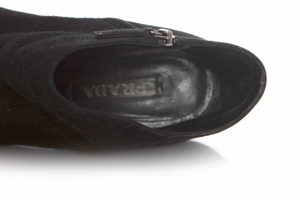 Women's Prada, black suede platform boots. - Image 7