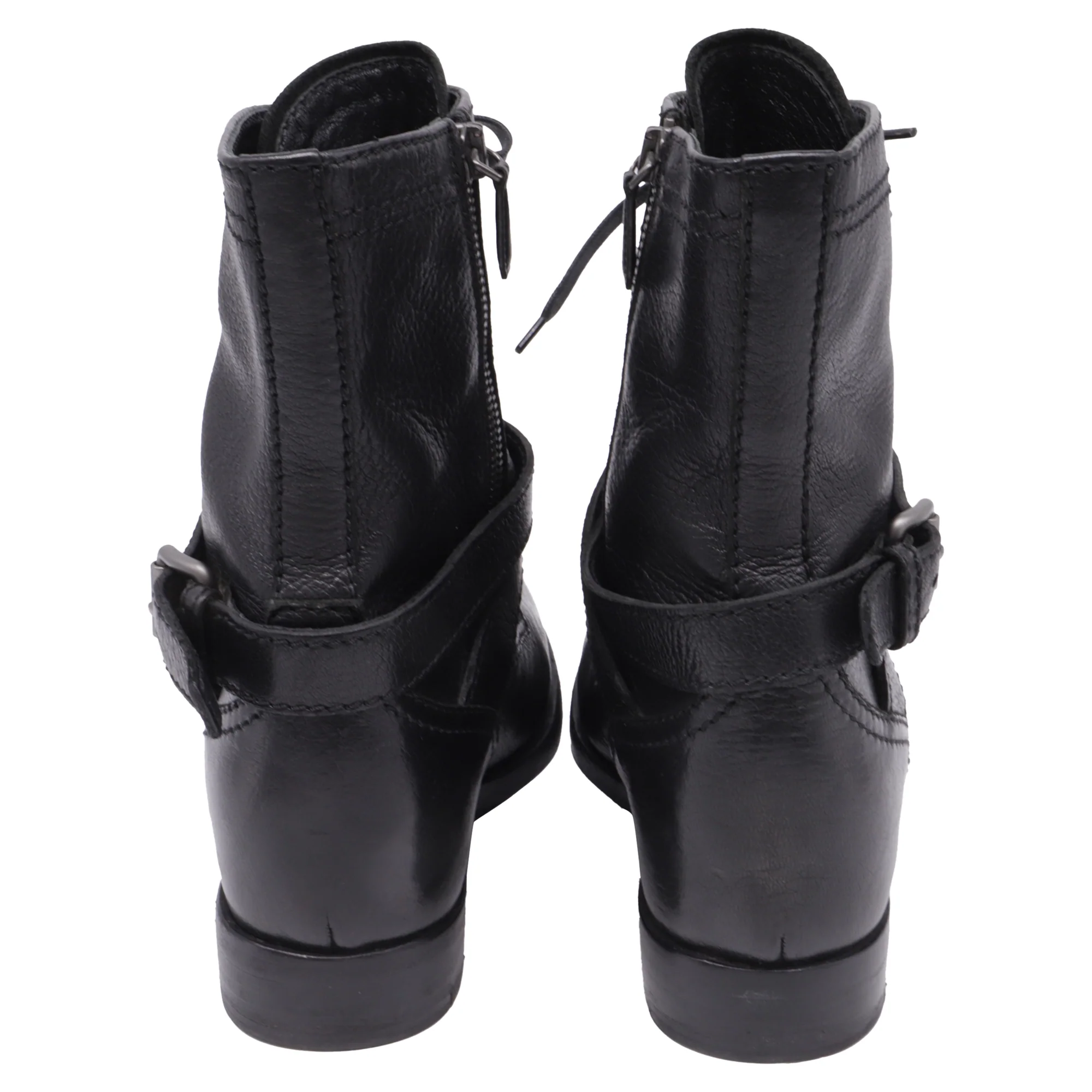 Women's Prada Calzaturra Donna Cervo Combat Boots in Black Leather - Image 5