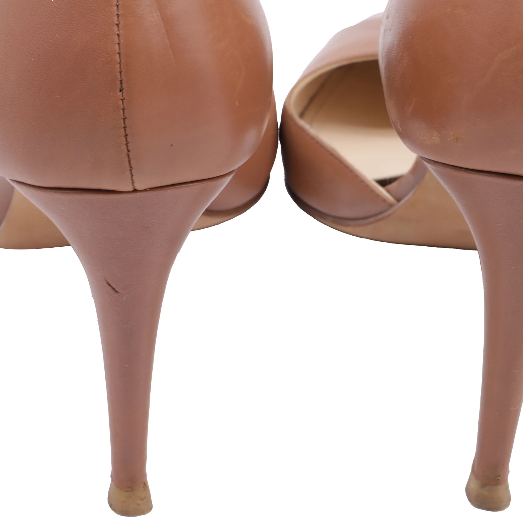 Women's Prada Pointed-Toe D'Orsay Pumps in Brown Leather - Image 6
