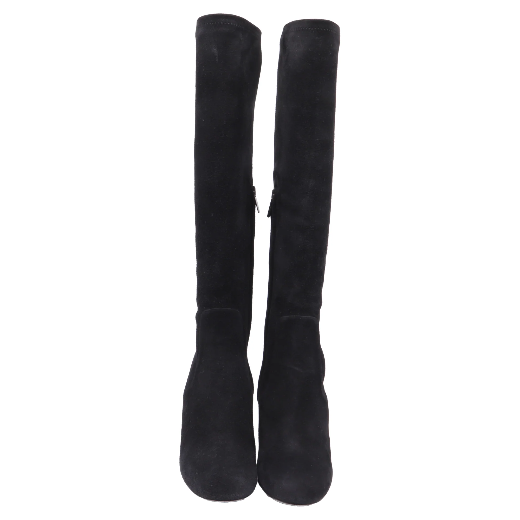 Women's René Caovilla Block-Heel Knee-High Boots in Black Suede - Image 2