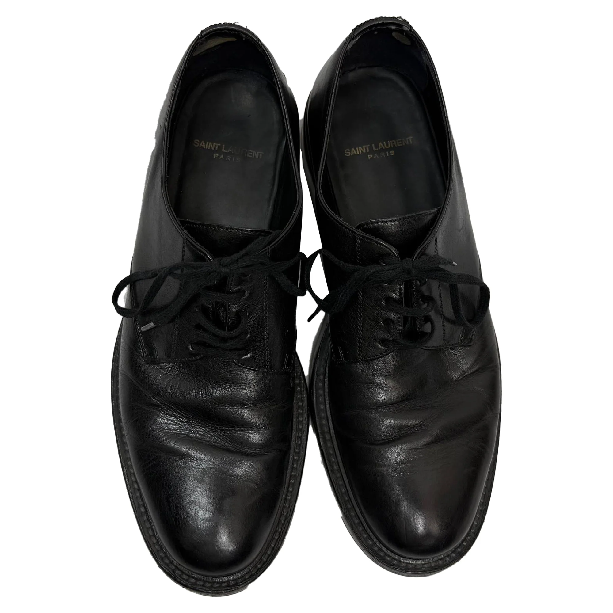 Men's Saint Laurent Lace-Up Derby Shoes in Black Leather - Image 8