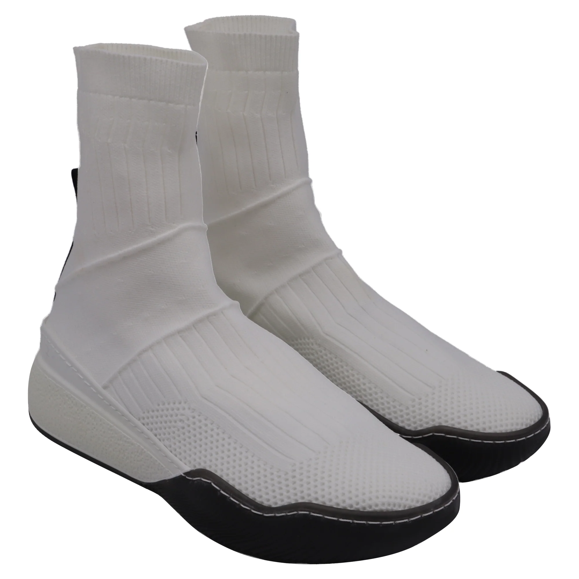 Women's Stella Mccartney Loop Sock Sneakers in White Polyester - Image 3