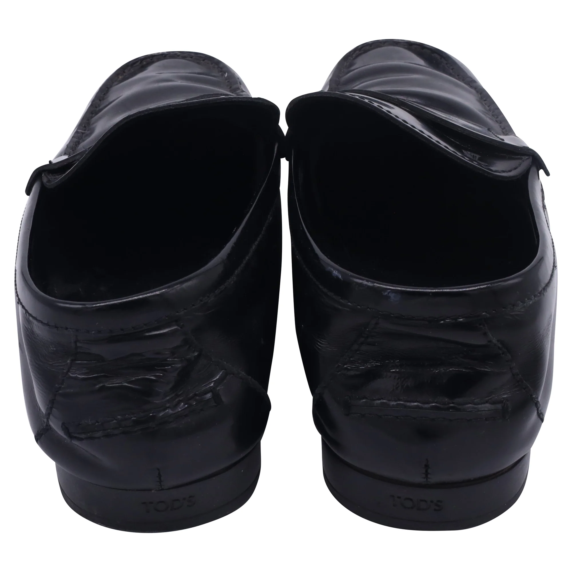 Men's Tod's Logo-Embossed Penny Loafers in Black Leather - Image 4